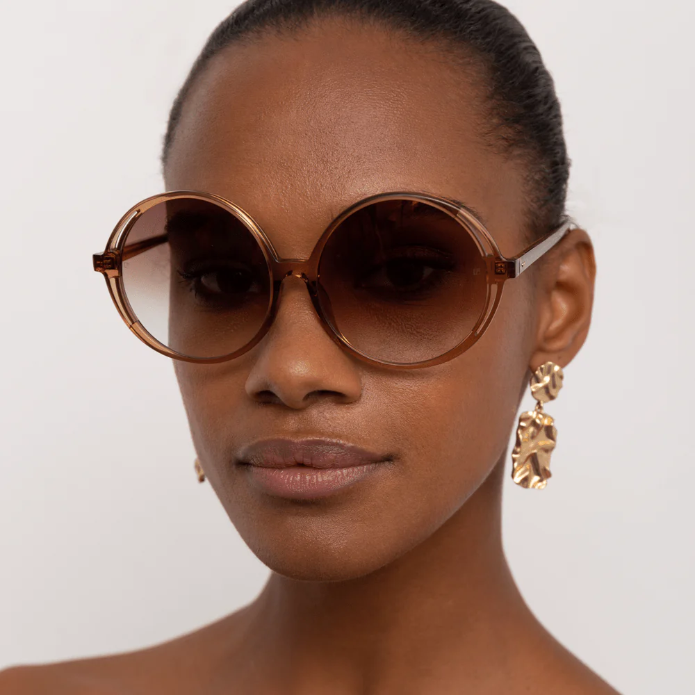Bianca Round Sunglasses in Cream - Image 5