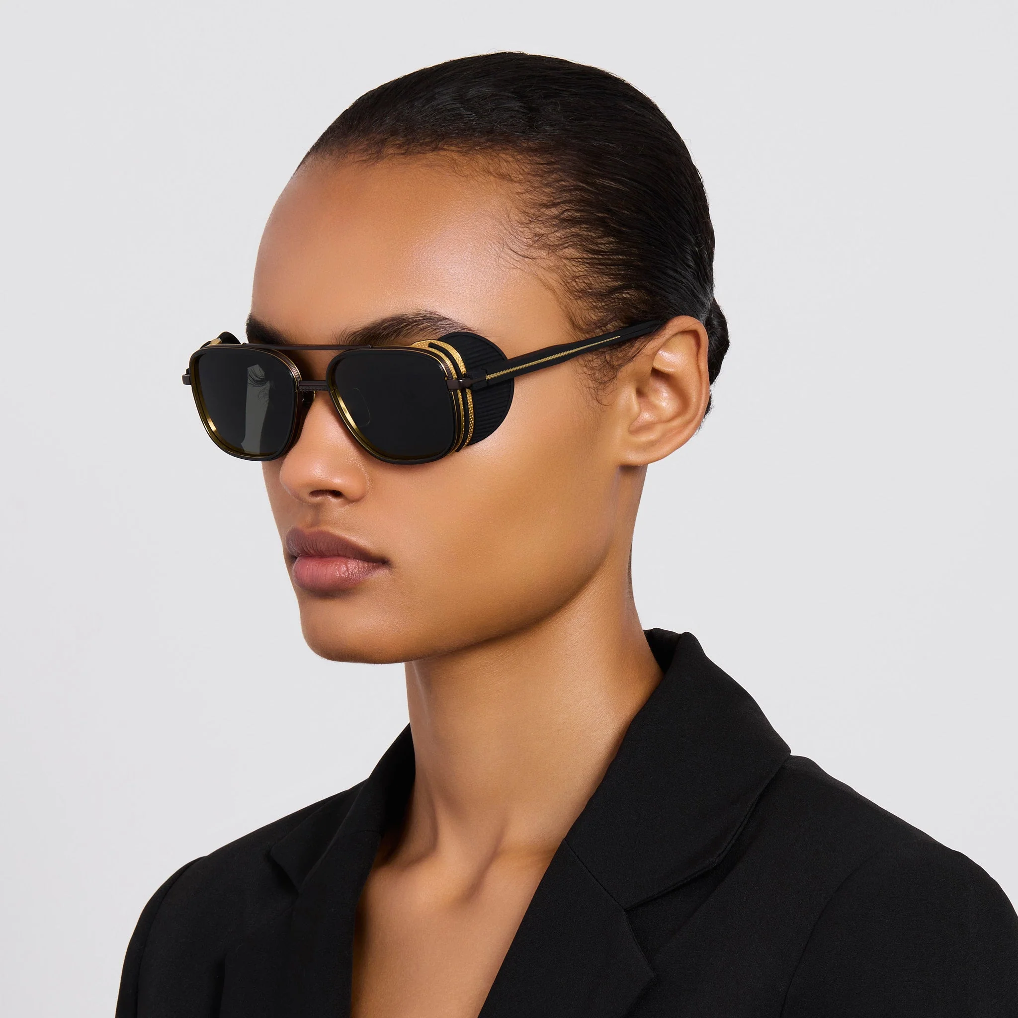 Boyd Explorer Sunglasses in Matt Nickel and 22K Gold - Image 3