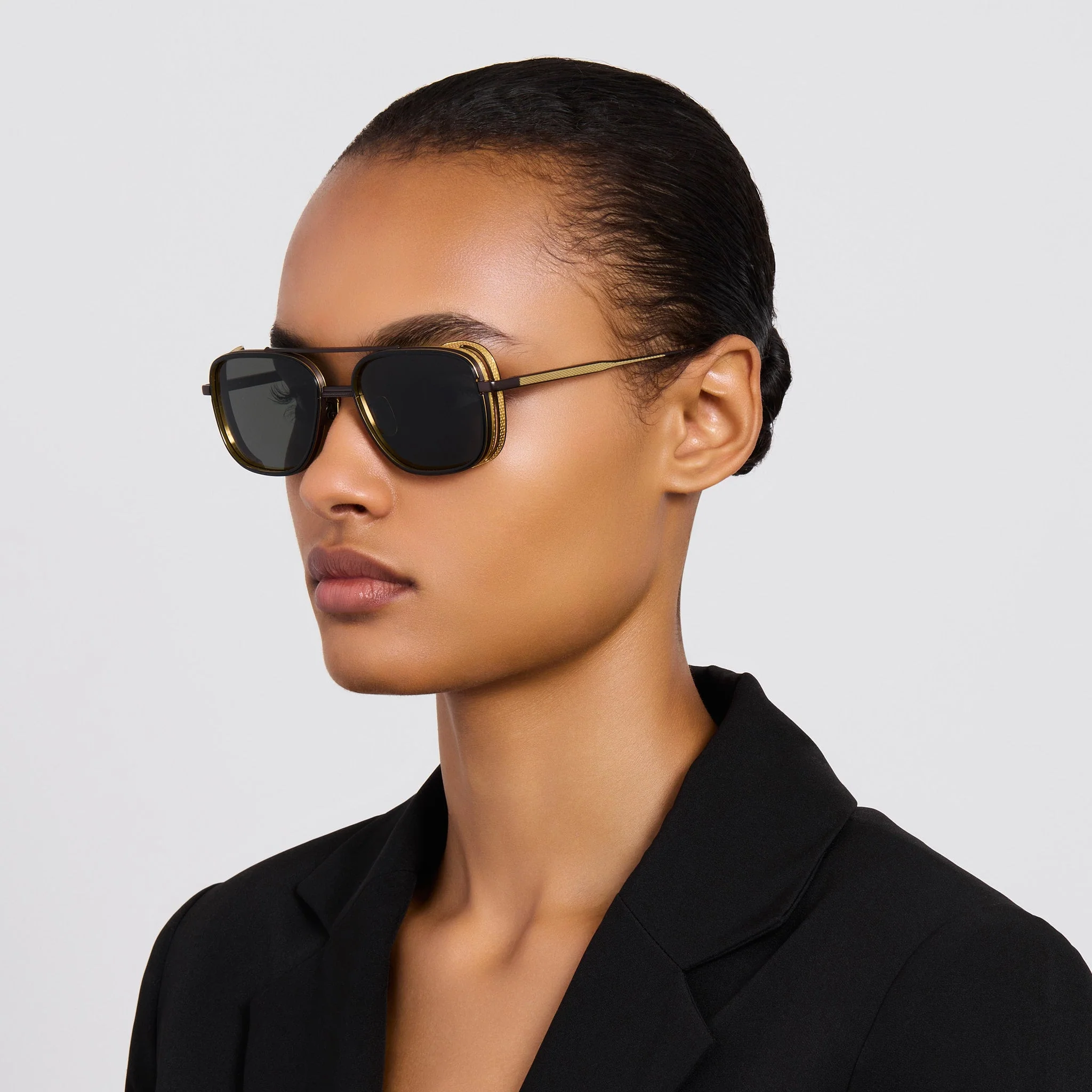 Boyd Explorer Sunglasses in Matt Nickel and 22K Gold - Image 9