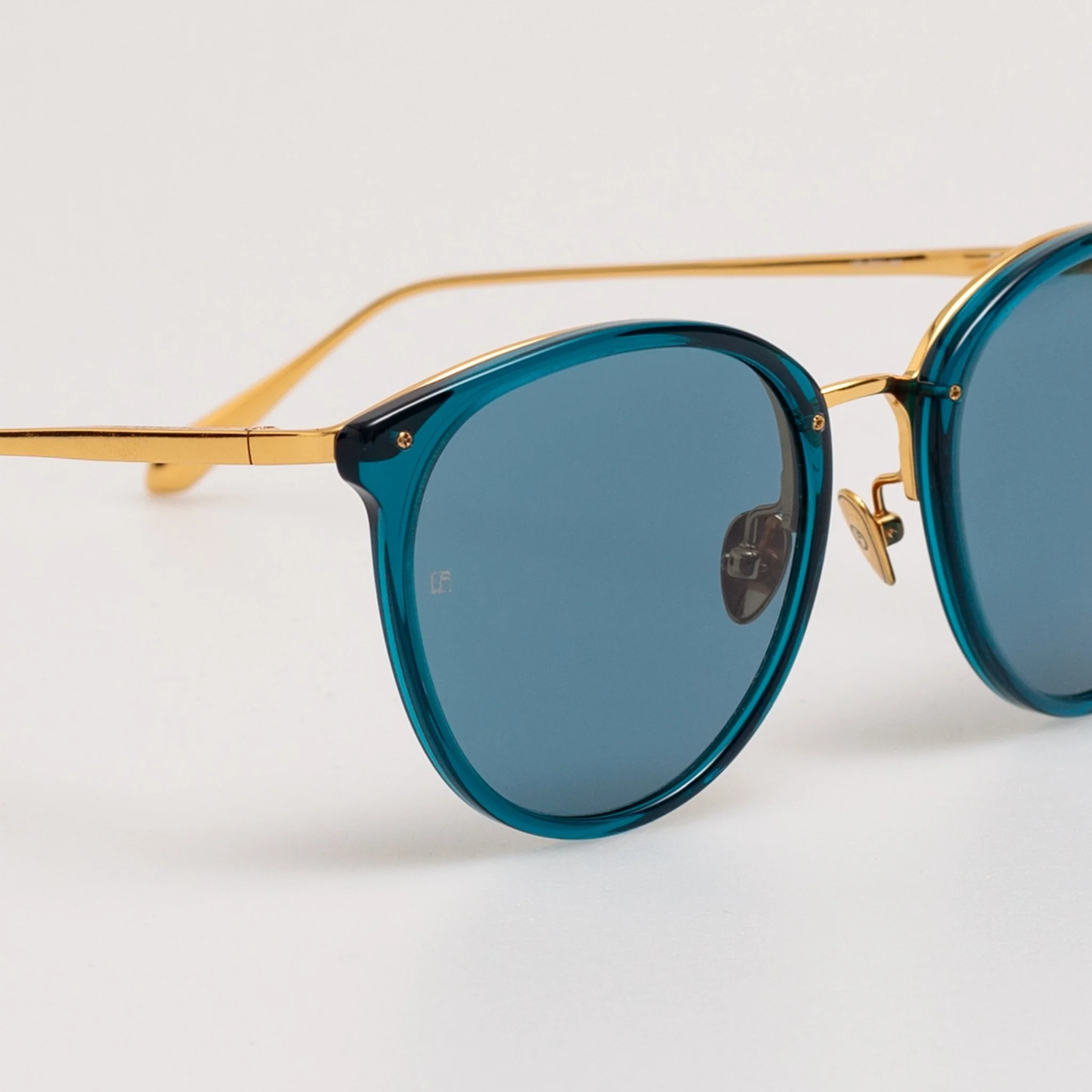 Calthorpe Sunglasses in 22K Gold and Aqua - Image 5