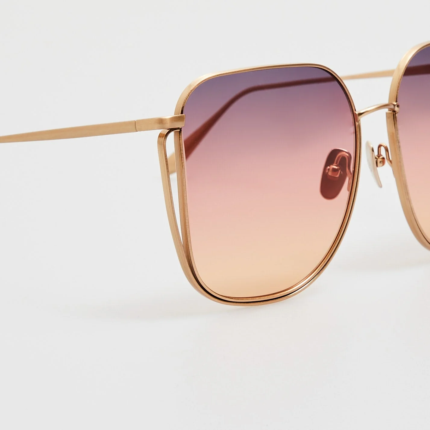 Camry Sunglasses in Matt Champagne and Sunset Gradient - Image 4