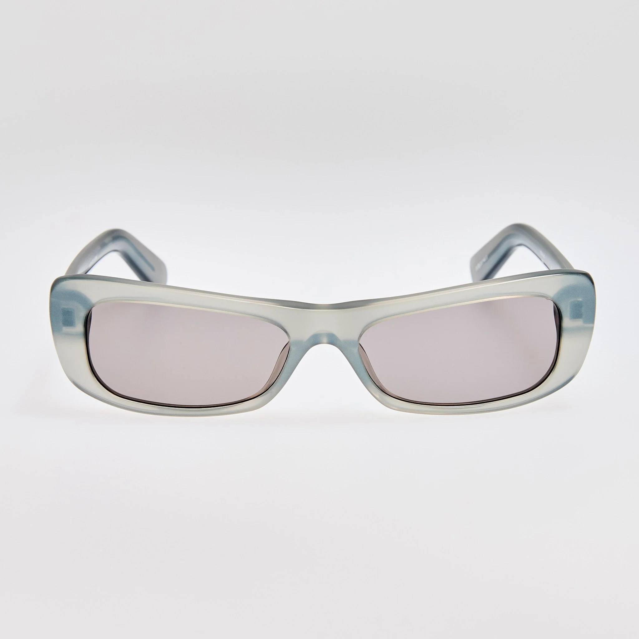 Capri Rectangular Sunglasses in Metallic Grey