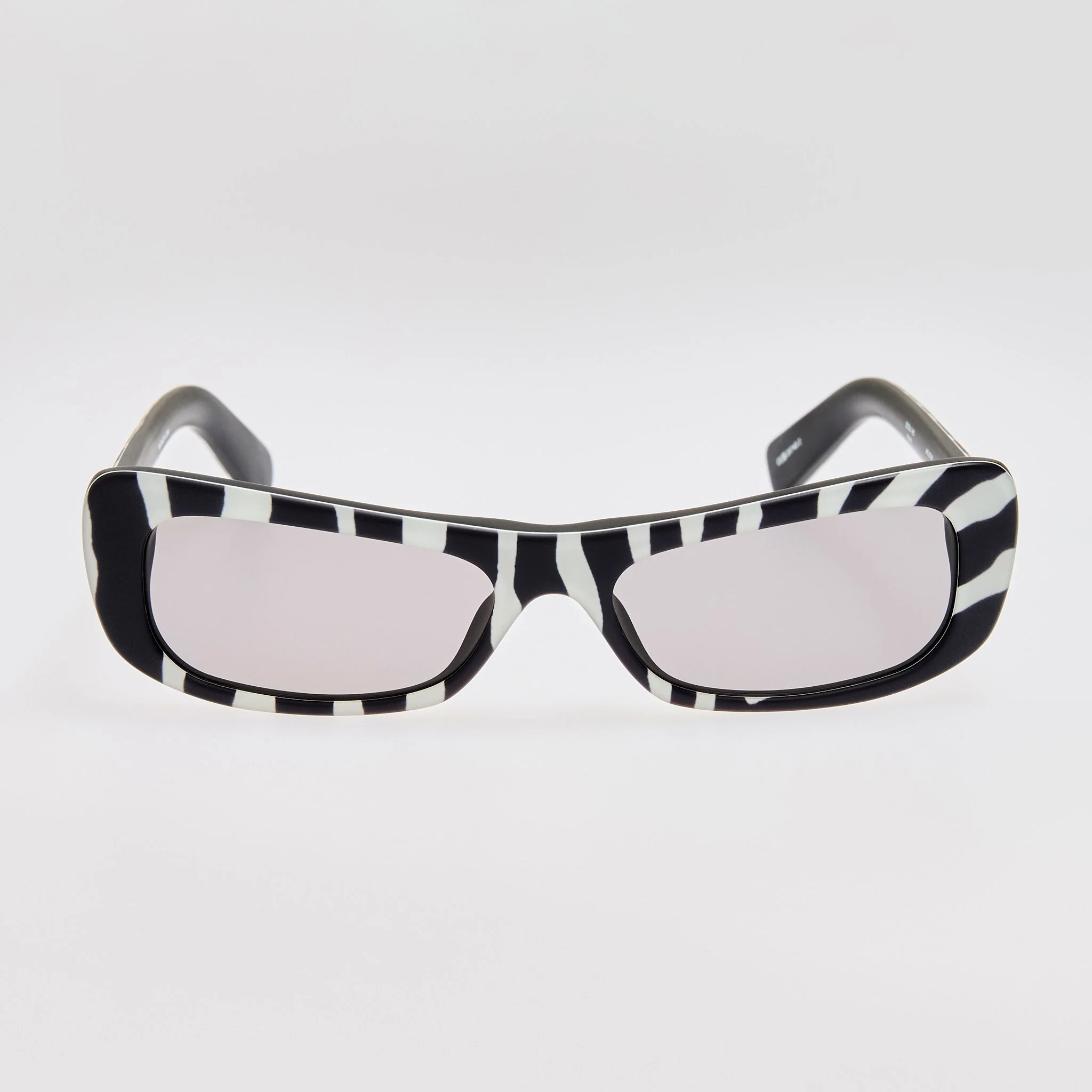 Capri Rectangular Sunglasses in Zebra Black