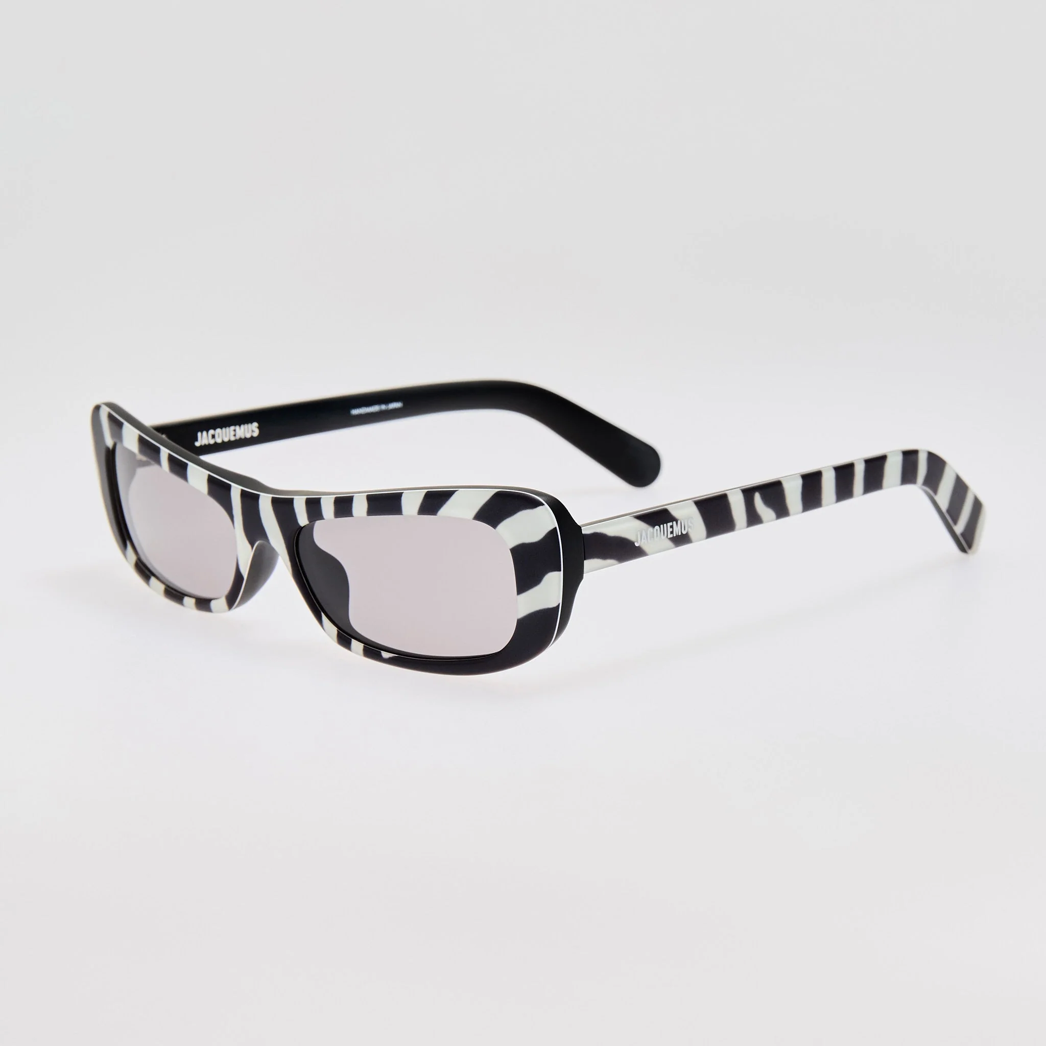 Capri Rectangular Sunglasses in Zebra Black - Image 2