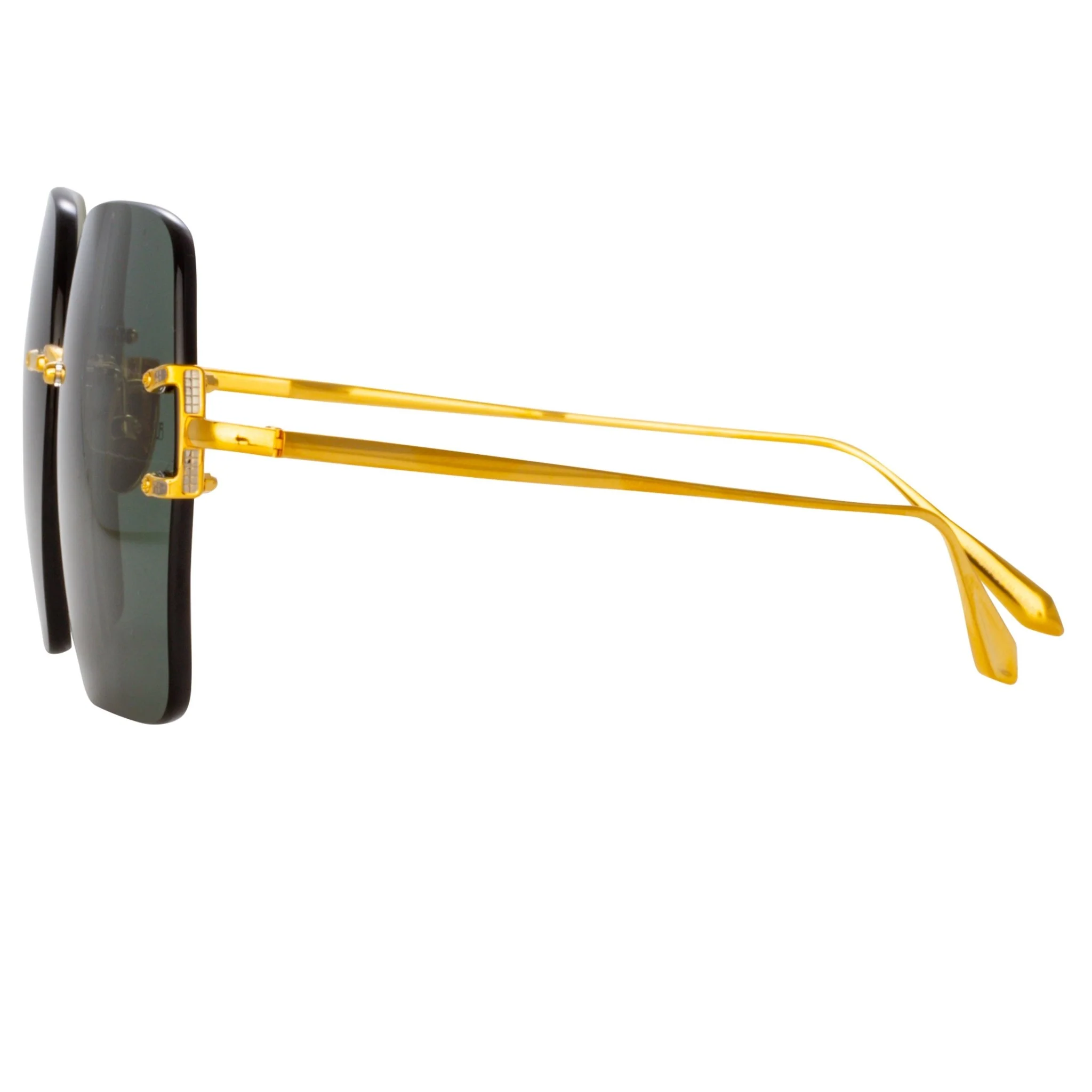 Carina Sunglasses in 22K Gold and Green - Image 3