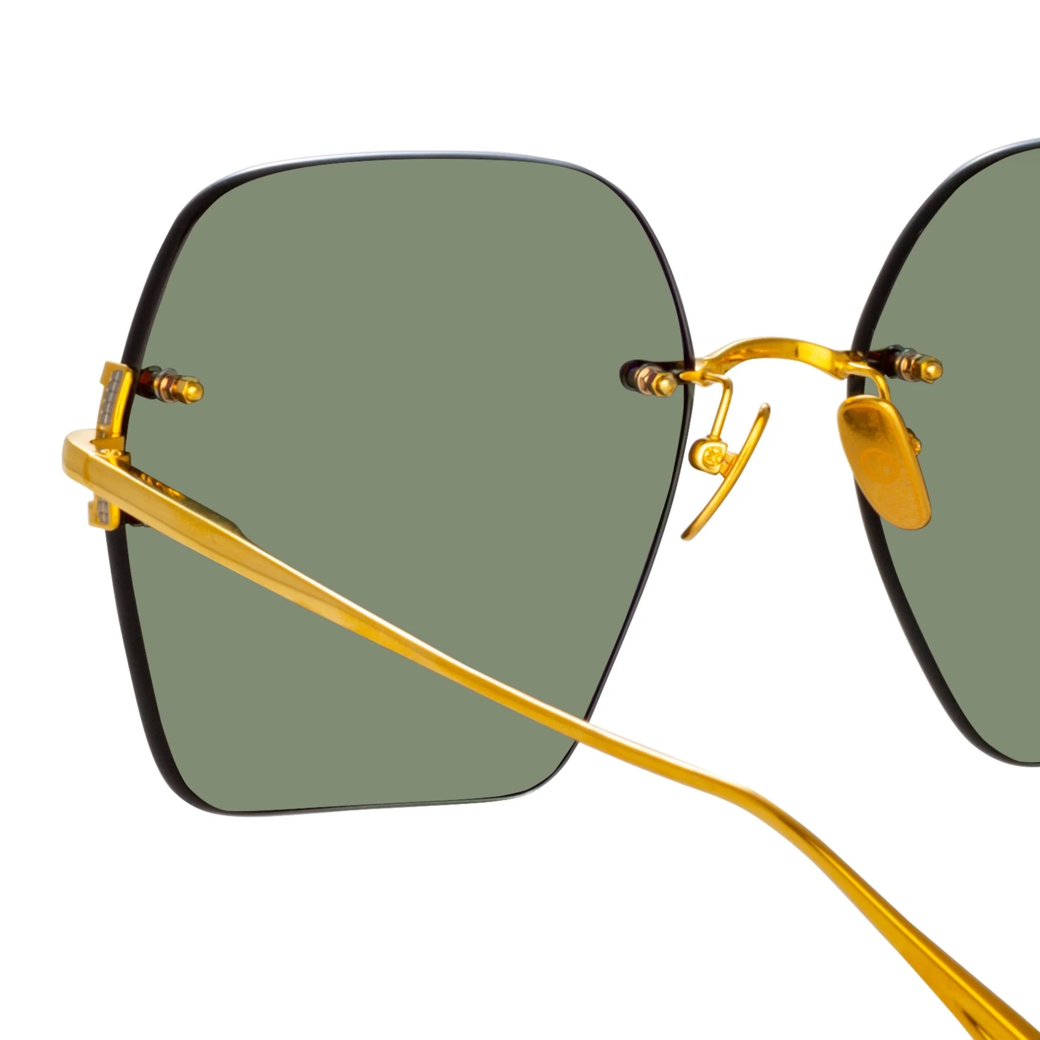 Carina Sunglasses in 22K Gold and Green - Image 4