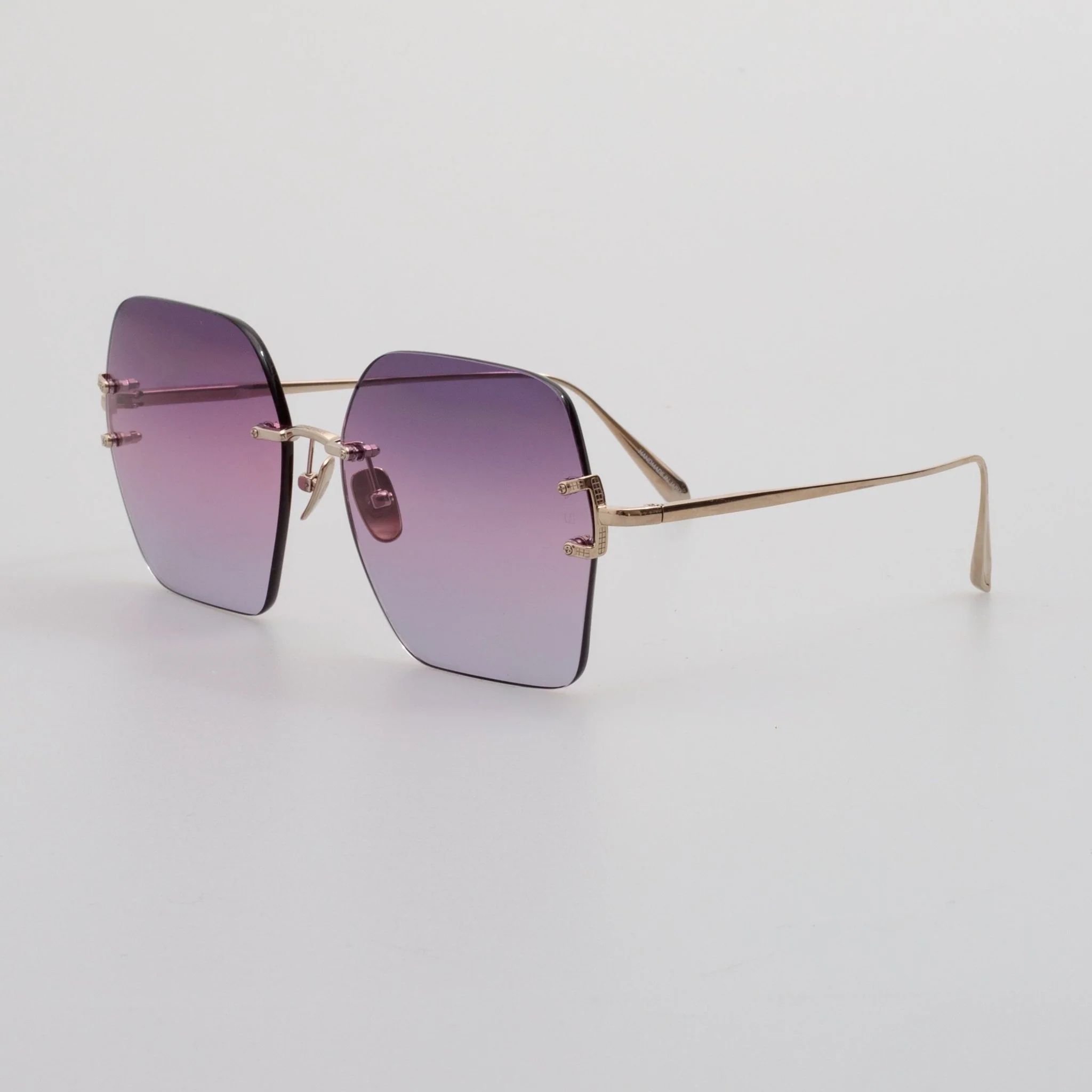 Carina Oversized Sunglasses in 22K Gold and Purple - Image 2