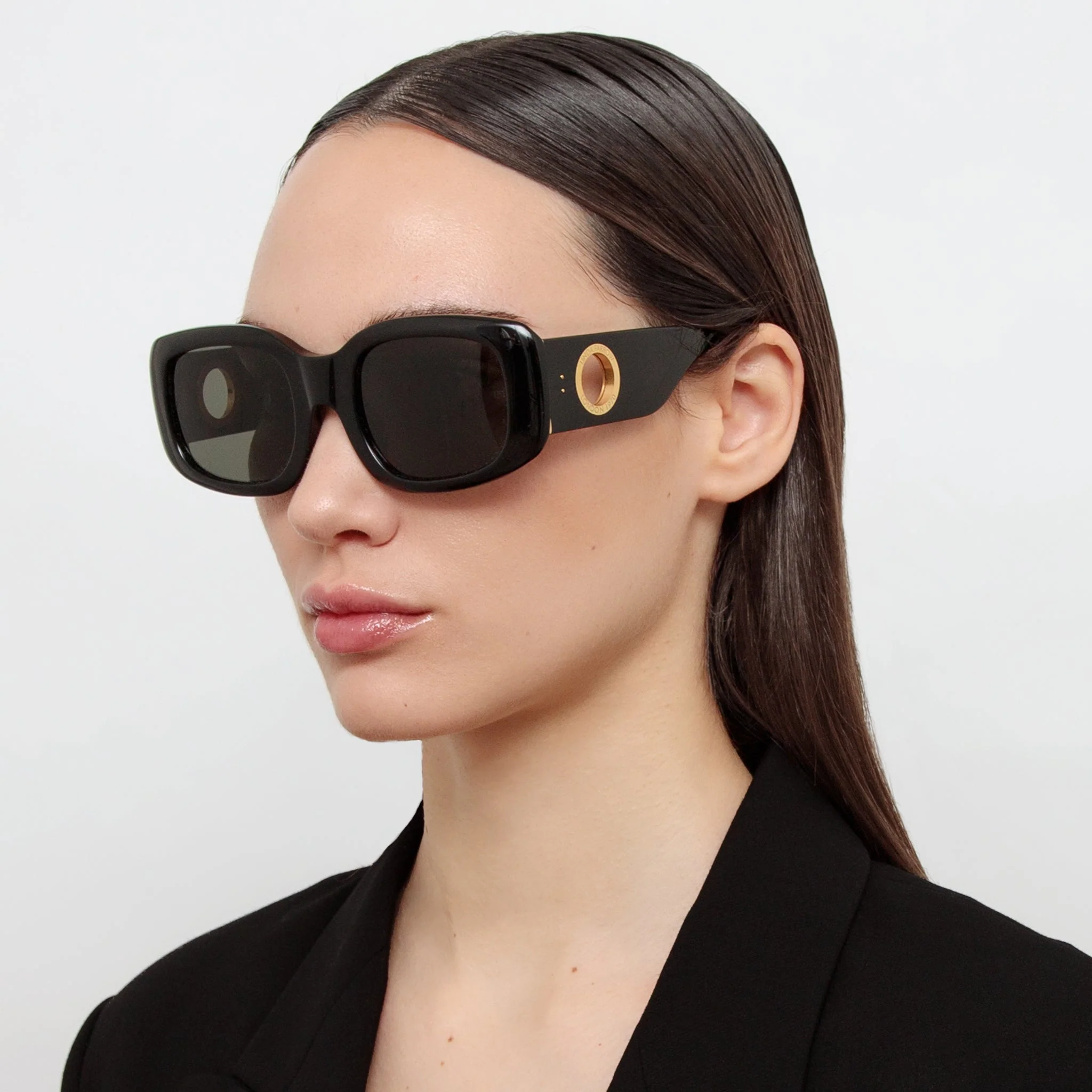 Celeste Oversize Sunglasses in Black - Image 3