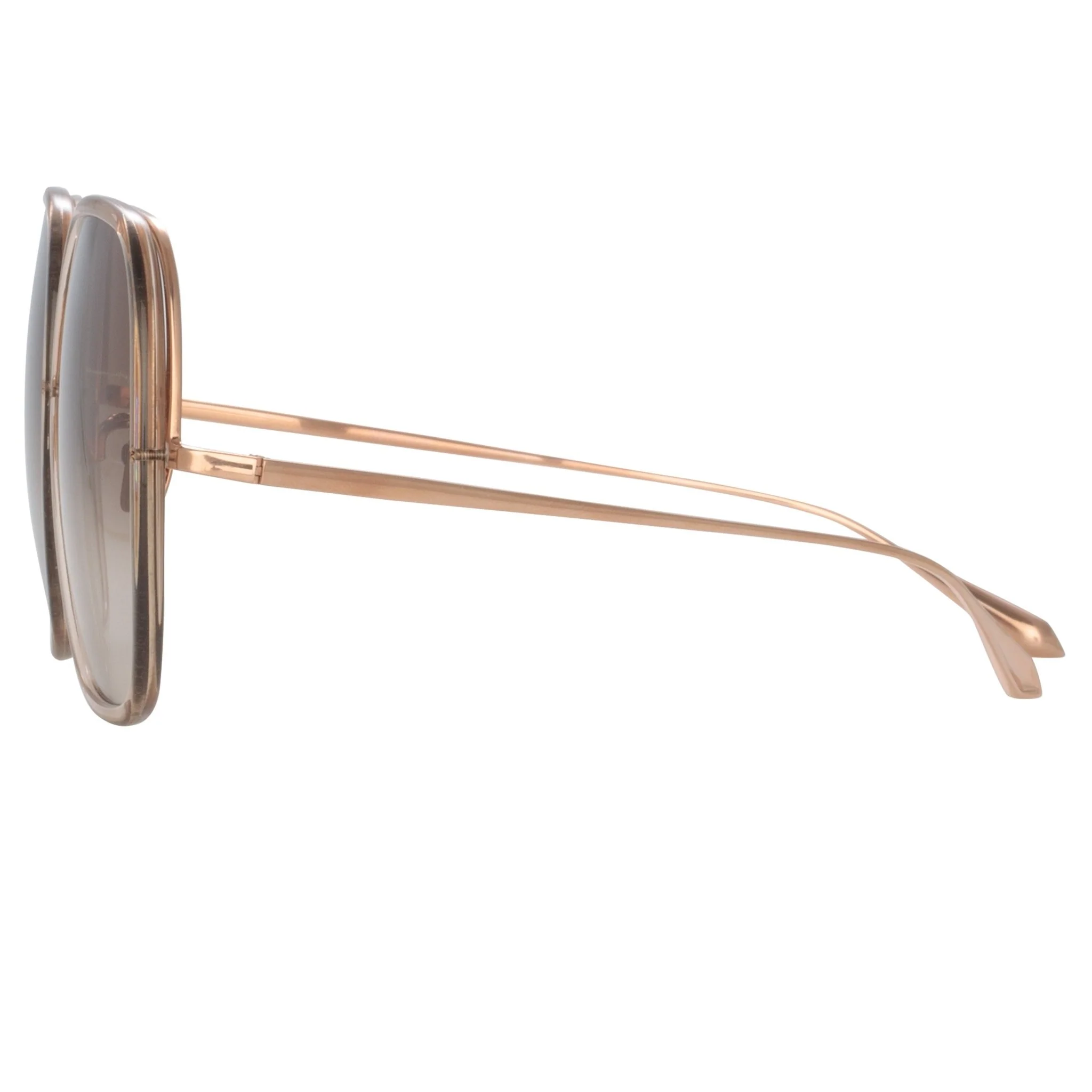 Celia Sunglasses in 18K Rose Gold and Mocha - Image 4