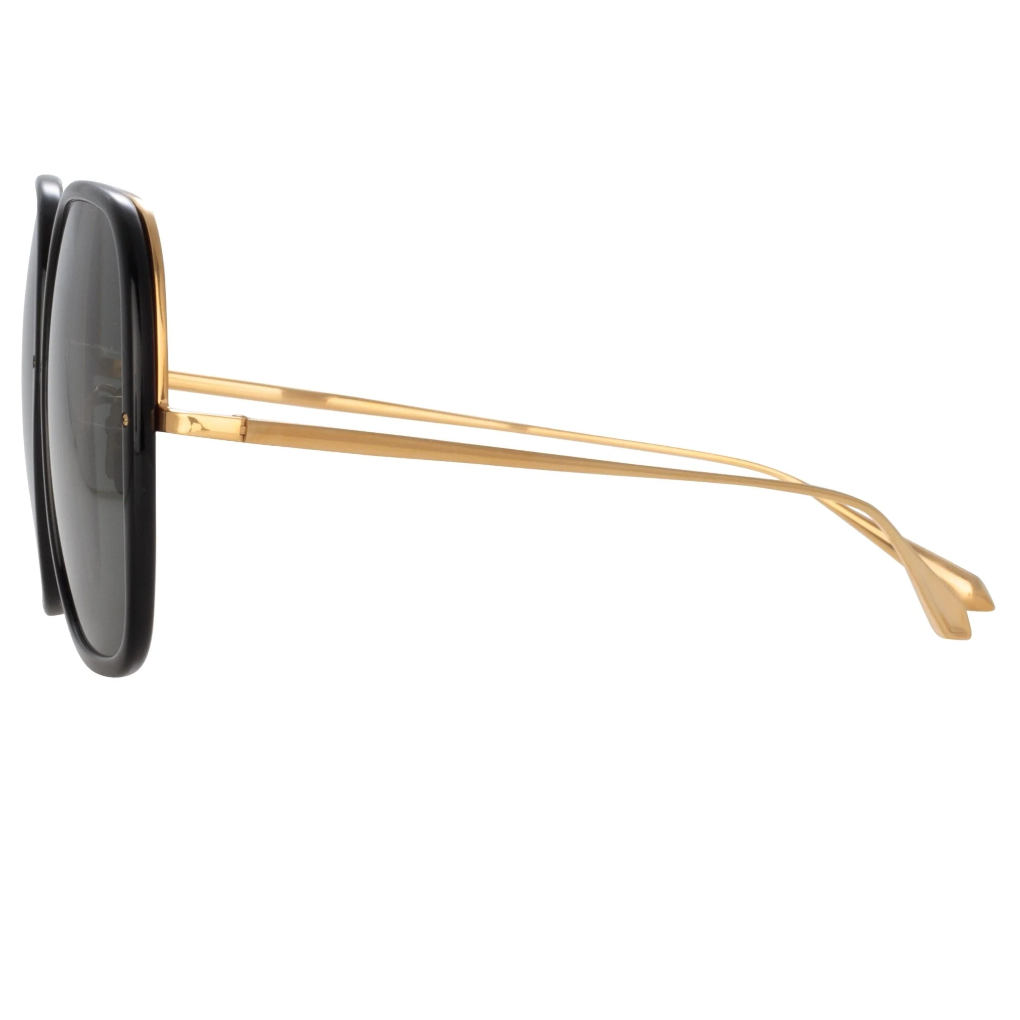 Celia Sunglasses in 22K Gold and Grey - Image 5