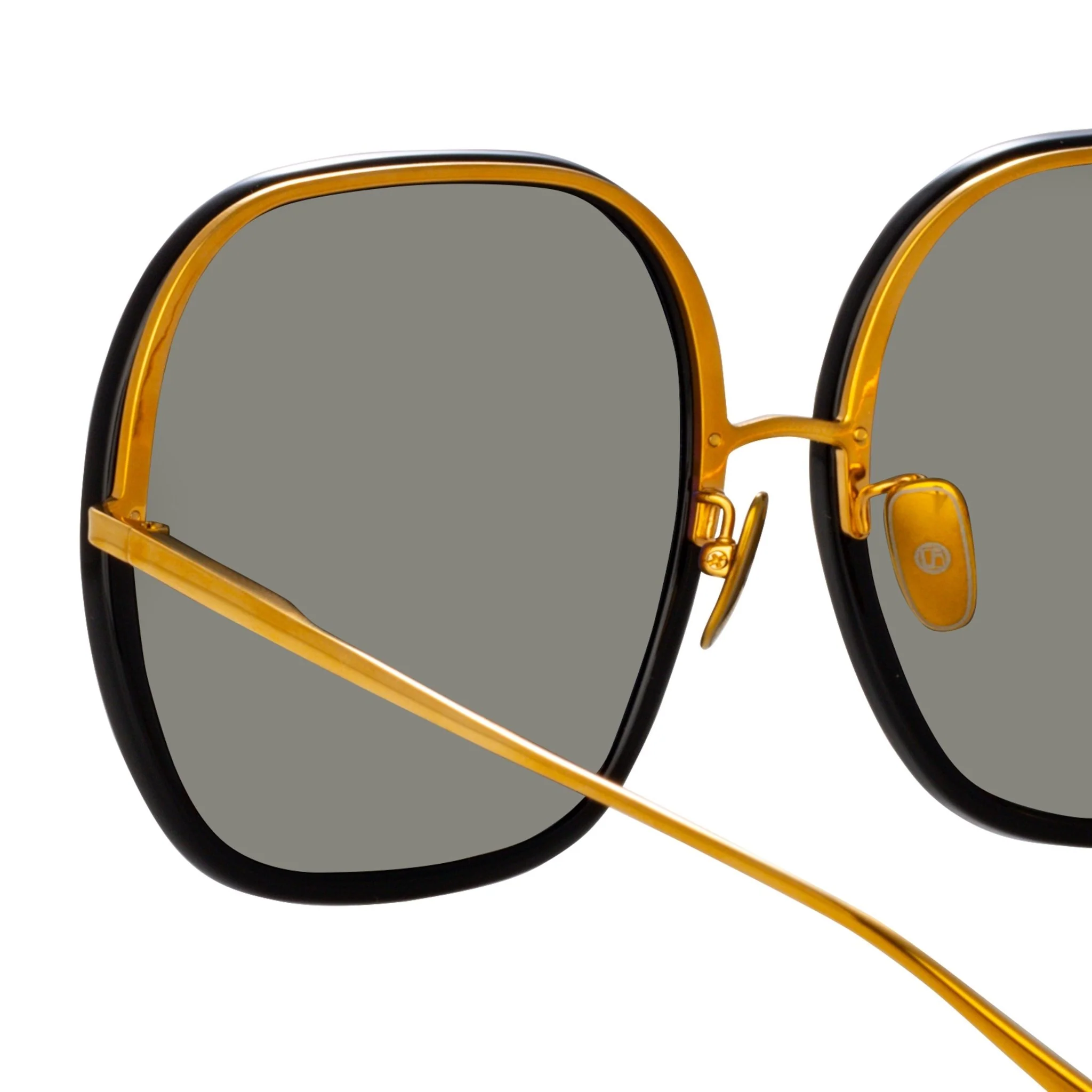Celia Sunglasses in 22K Gold and Grey - Image 6