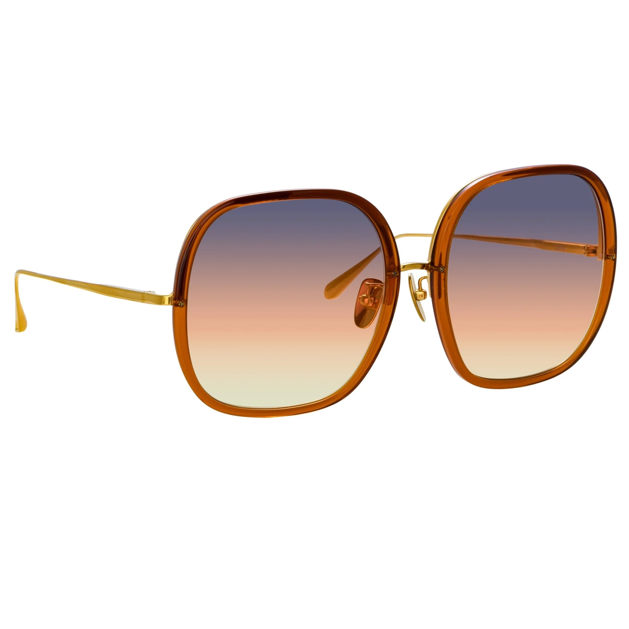 Celia Sunglasses in 22K Gold and Sunset Gradient - Image 3