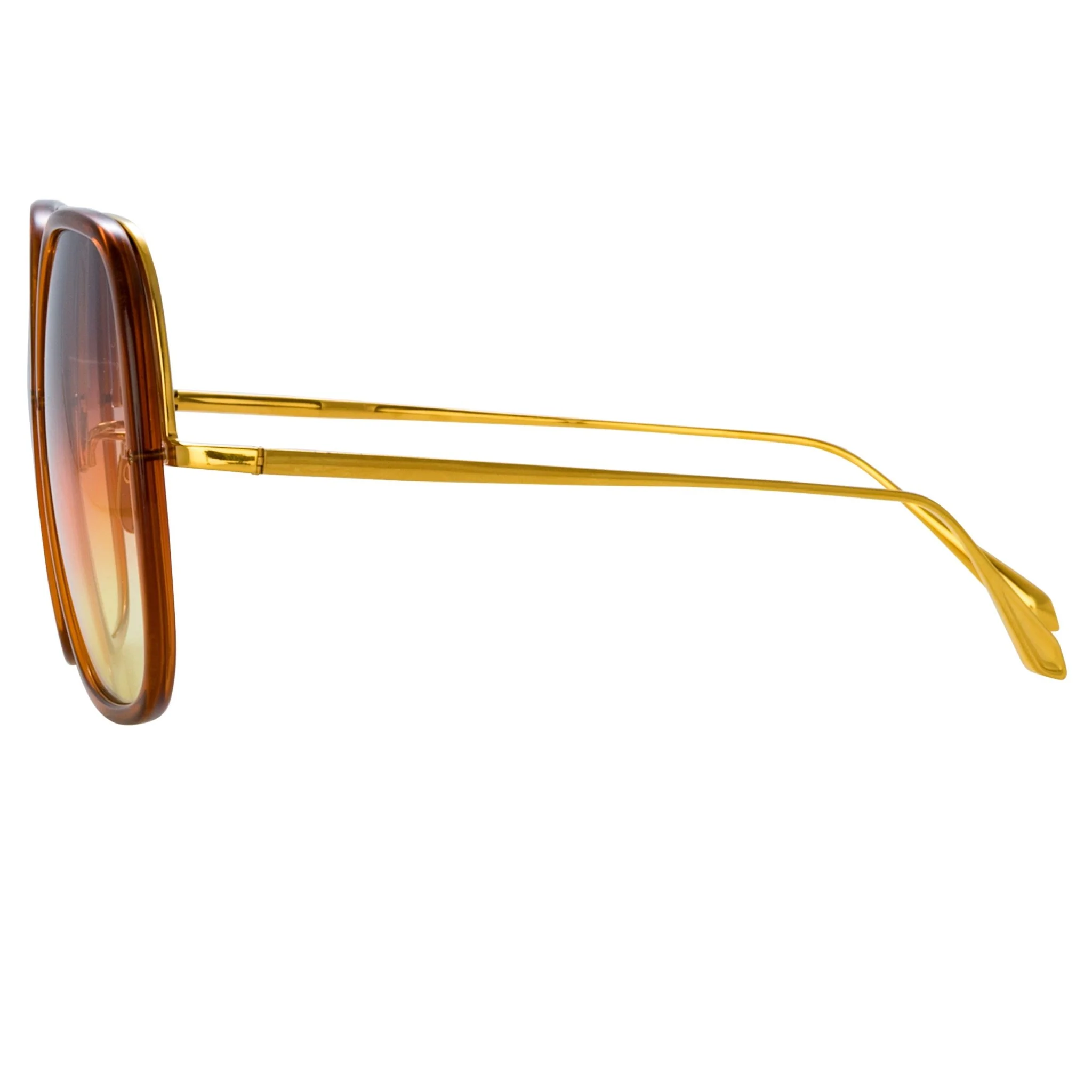Celia Sunglasses in 22K Gold and Sunset Gradient - Image 4