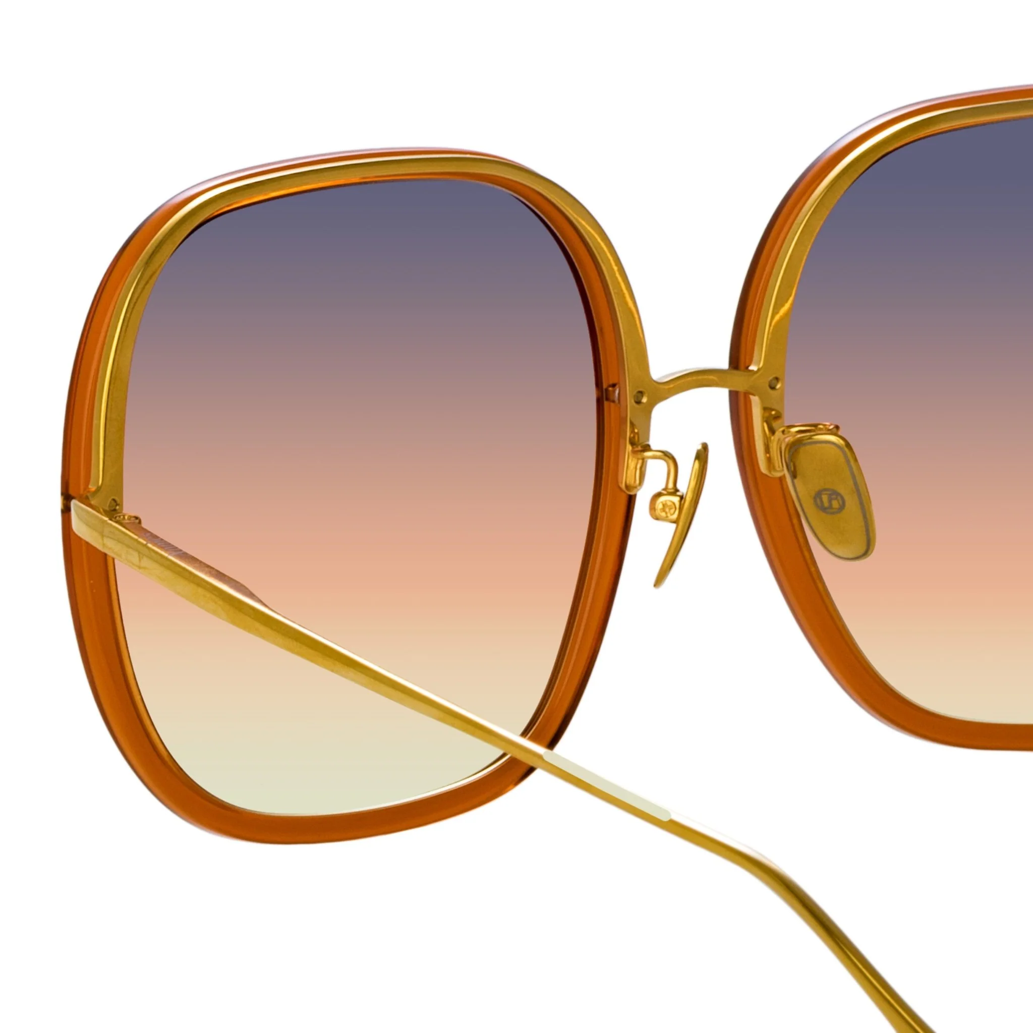 Celia Sunglasses in 22K Gold and Sunset Gradient - Image 5