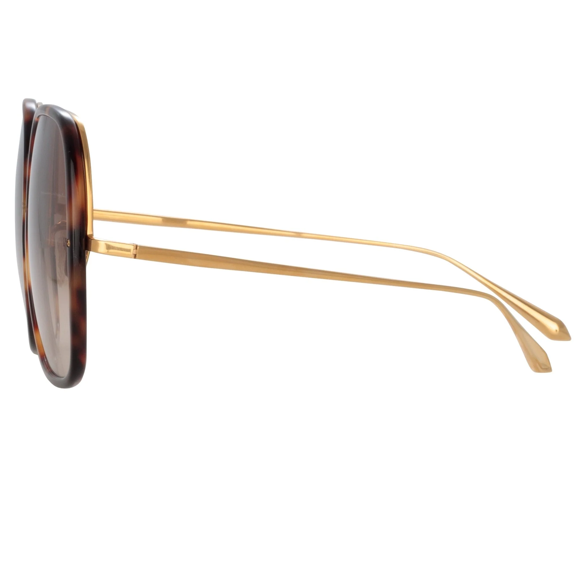 Celia Sunglasses in 22K Gold and Brown - Image 3