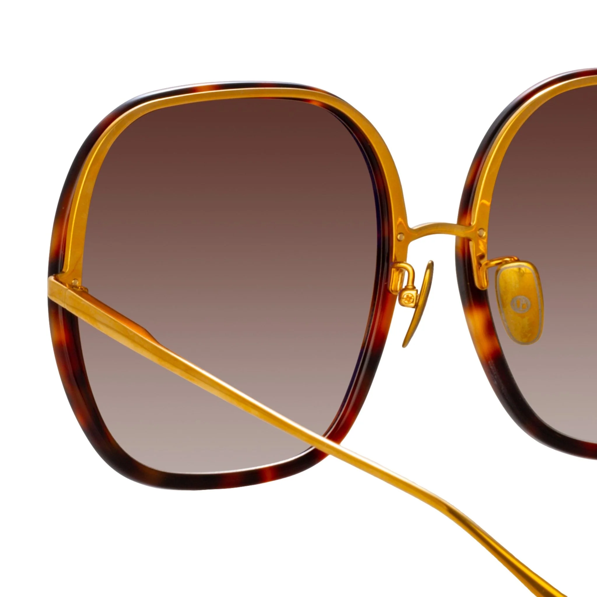 Celia Sunglasses in 22K Gold and Brown - Image 4