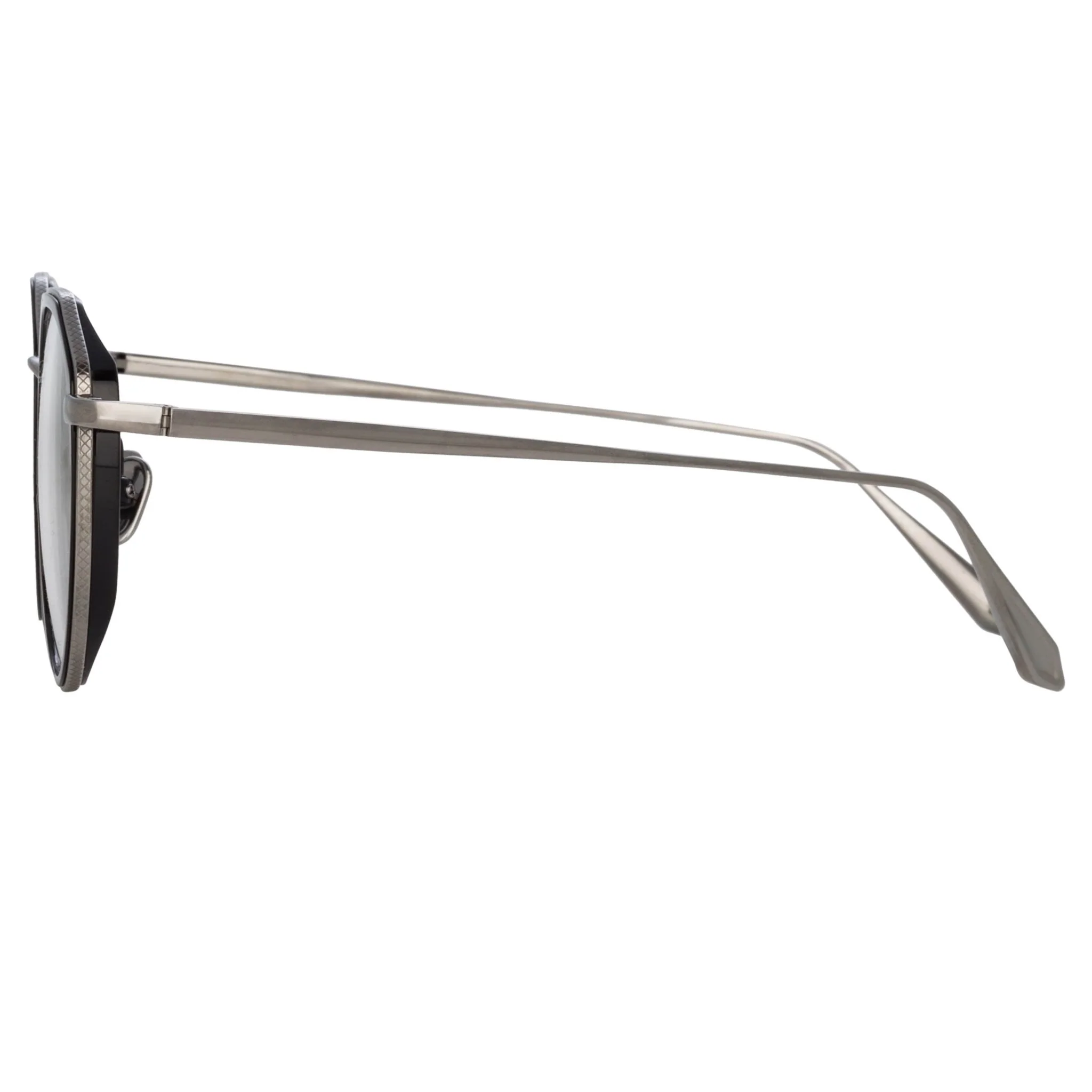 Cesar Optical Frame in 22K White Gold and Black - Image 3