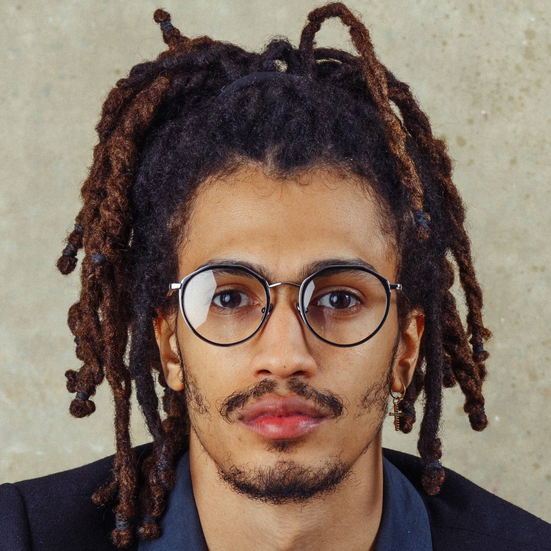 Cesar Optical Frame in 22K White Gold and Black - Image 5