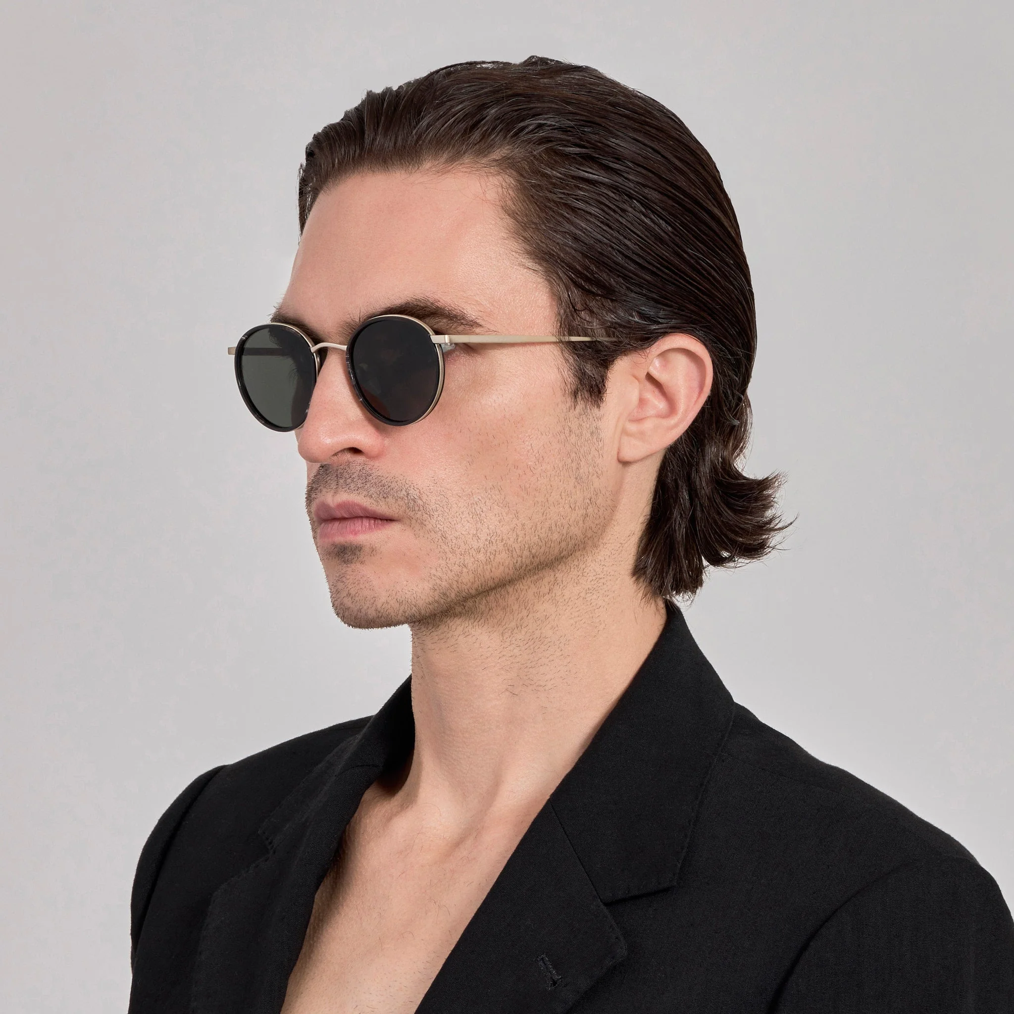 Chaplin Sunglasses in Buffalo Horn and 925 Sterling Silver - Image 4