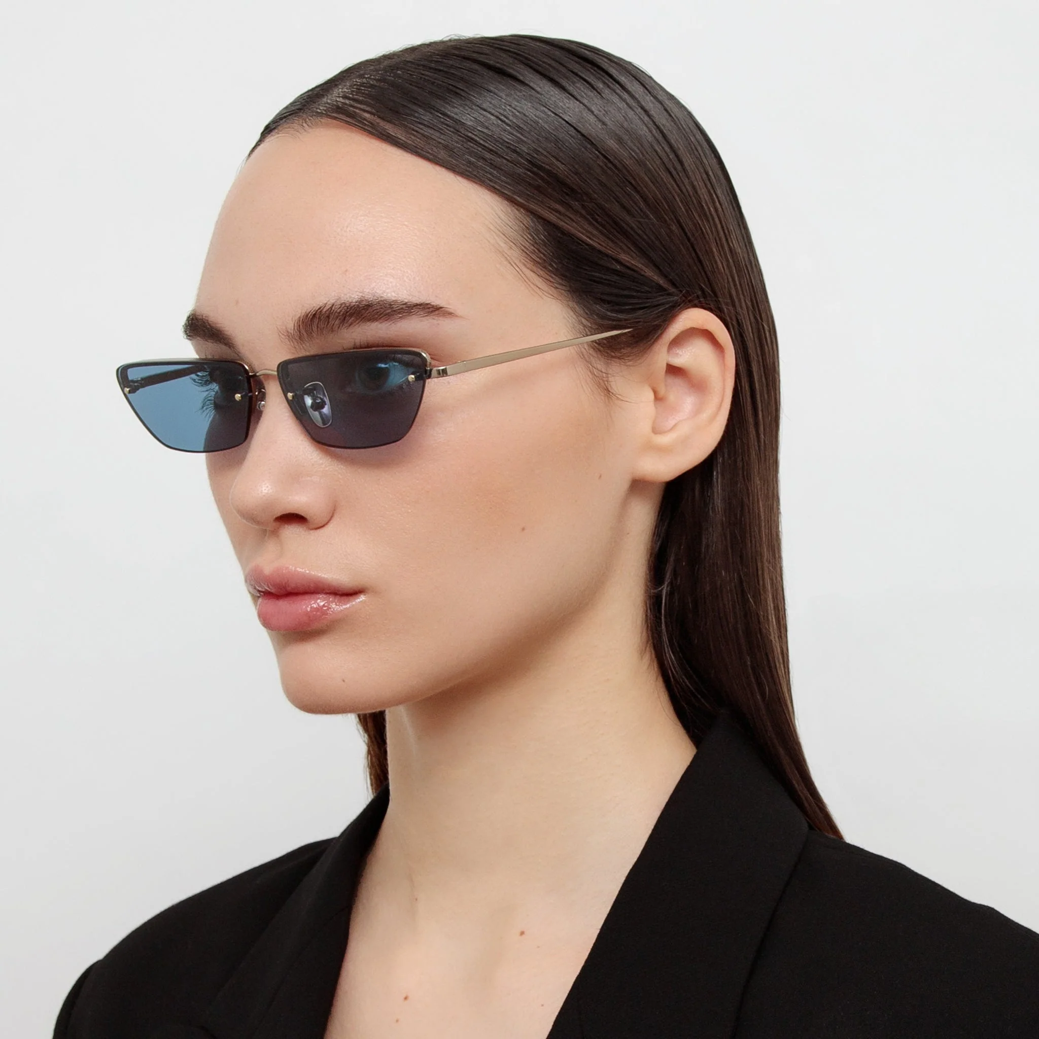 Cleo Sunglasses in 22K Gold and Aqua - Image 3