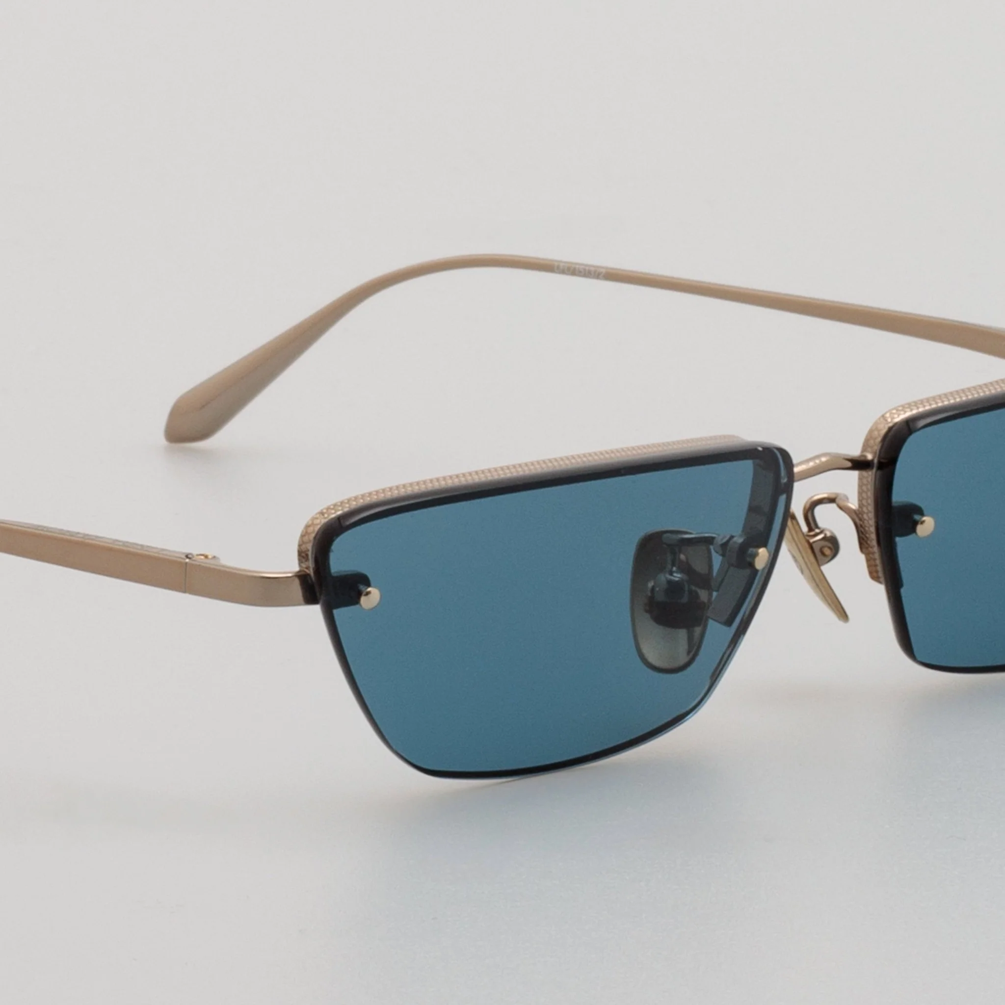 Cleo Sunglasses in 22K Gold and Aqua - Image 4