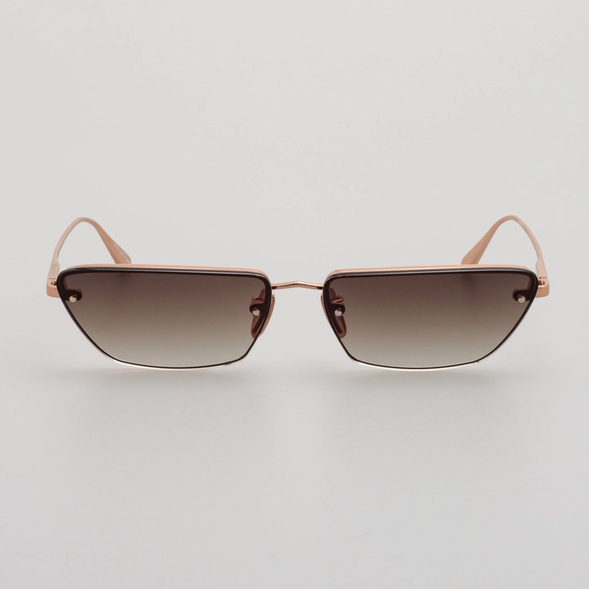 Cleo Sunglasses in 18K Rose Gold and Mocha