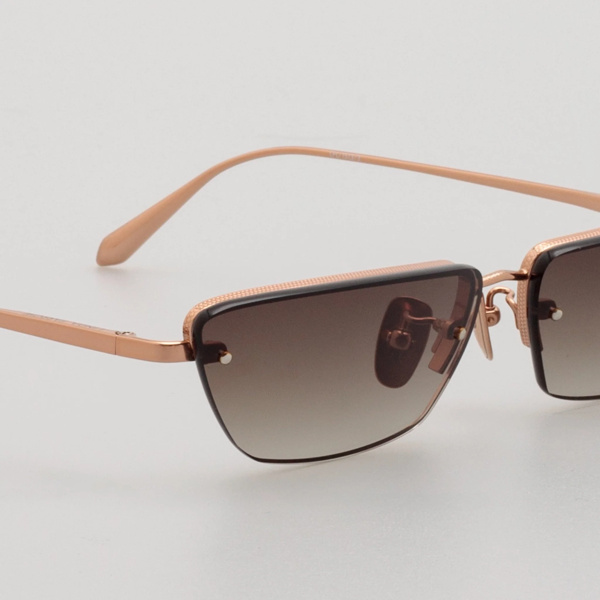 Cleo Sunglasses in 18K Rose Gold and Mocha - Image 4
