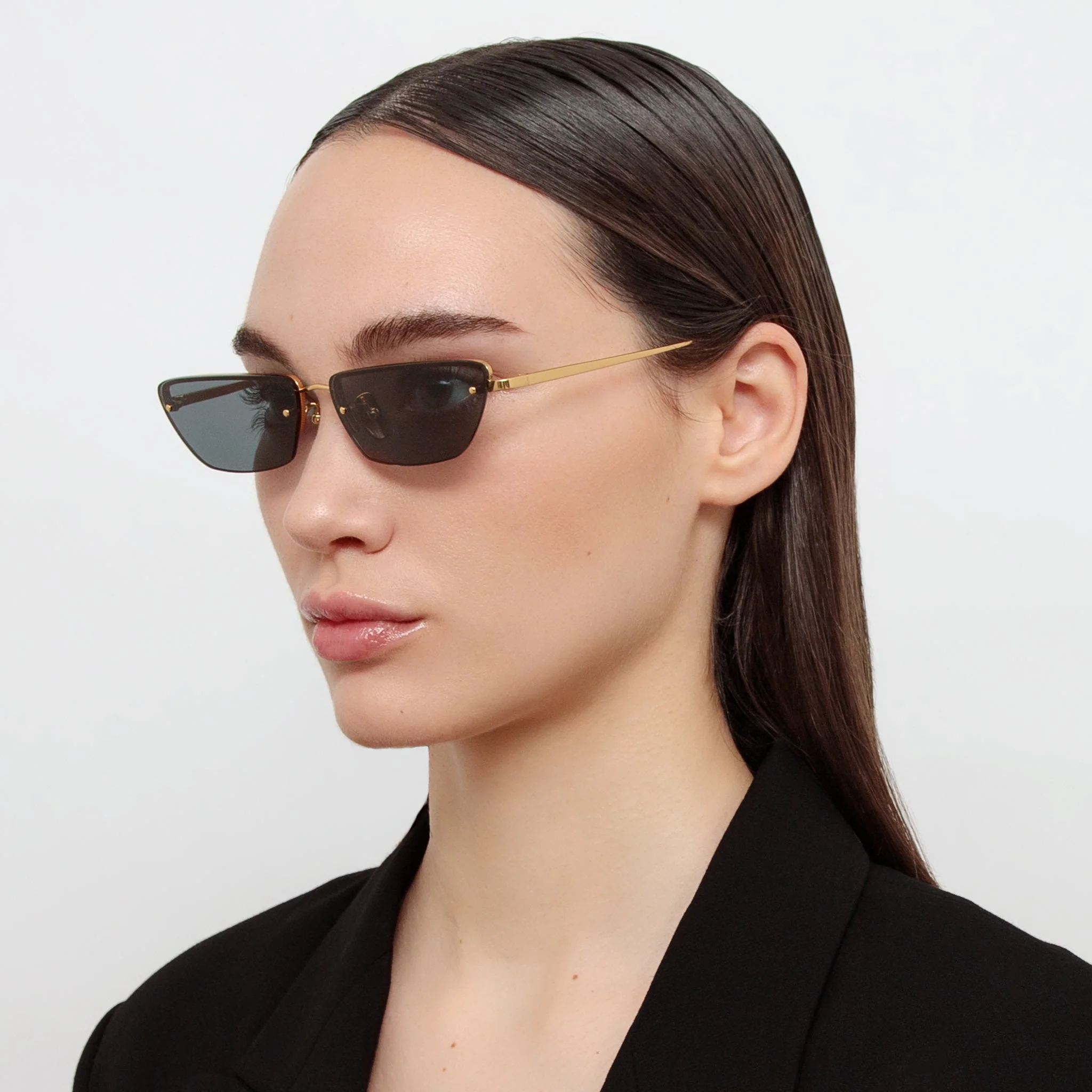Cleo Sunglasses in 22K gold and Grey - Image 3