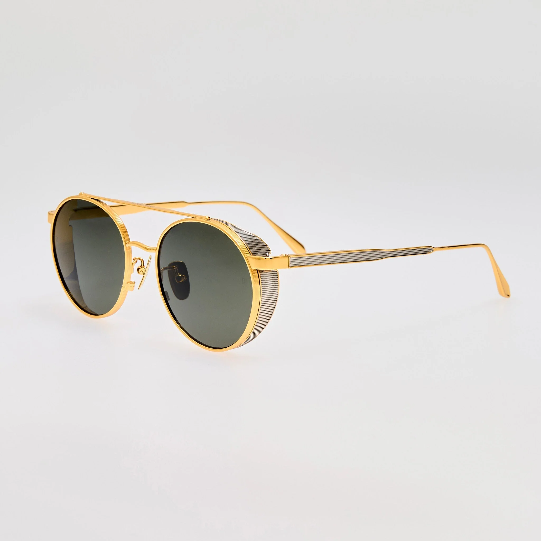 Conor Sunglasses in 22K Gold and Grey - Image 2