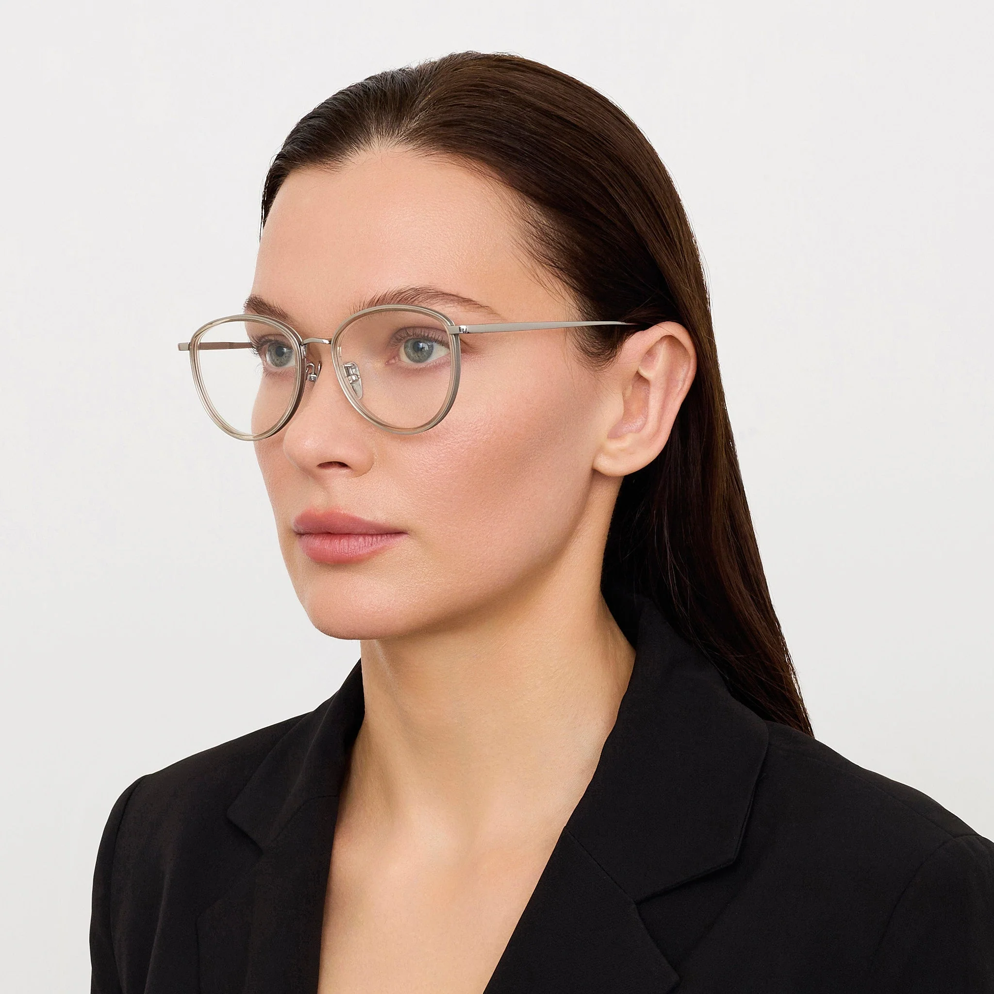 Dahlia Optical in 22K White Gold and Truffle - Image 3