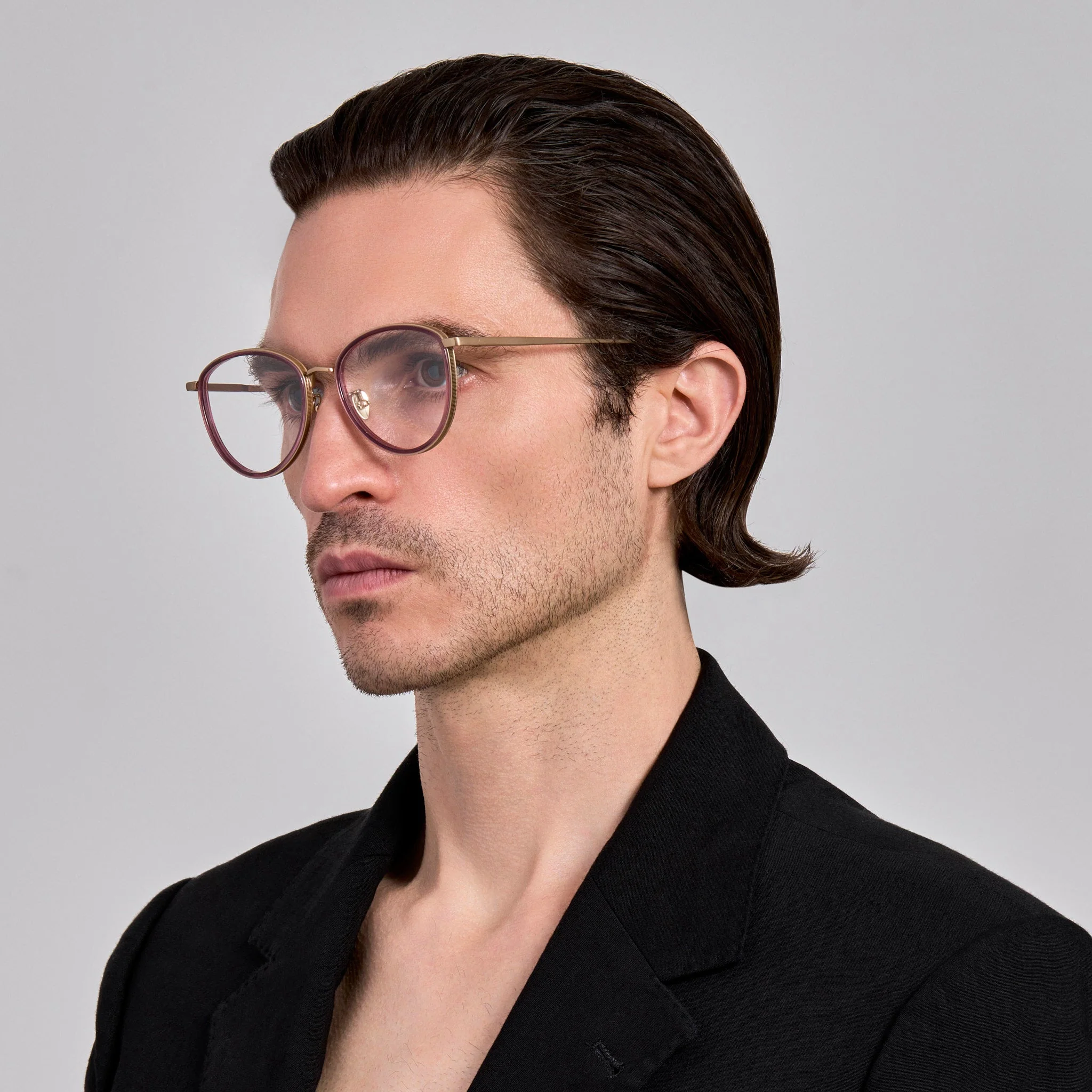 Dahlia Optical in Matt Champagne and Wine - Image 4