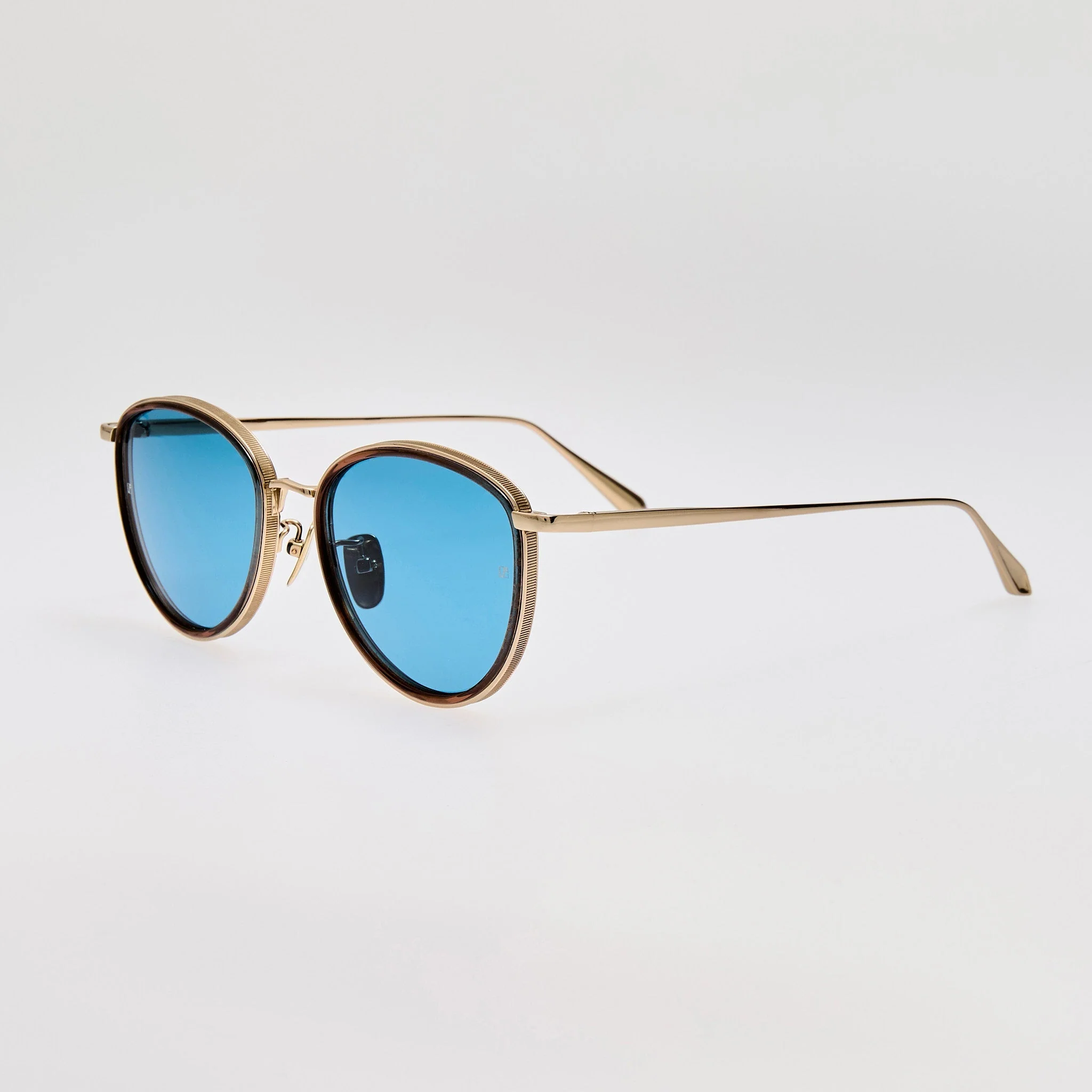 Dahlia Sunglasses in 22K Gold and Aqua - Image 2