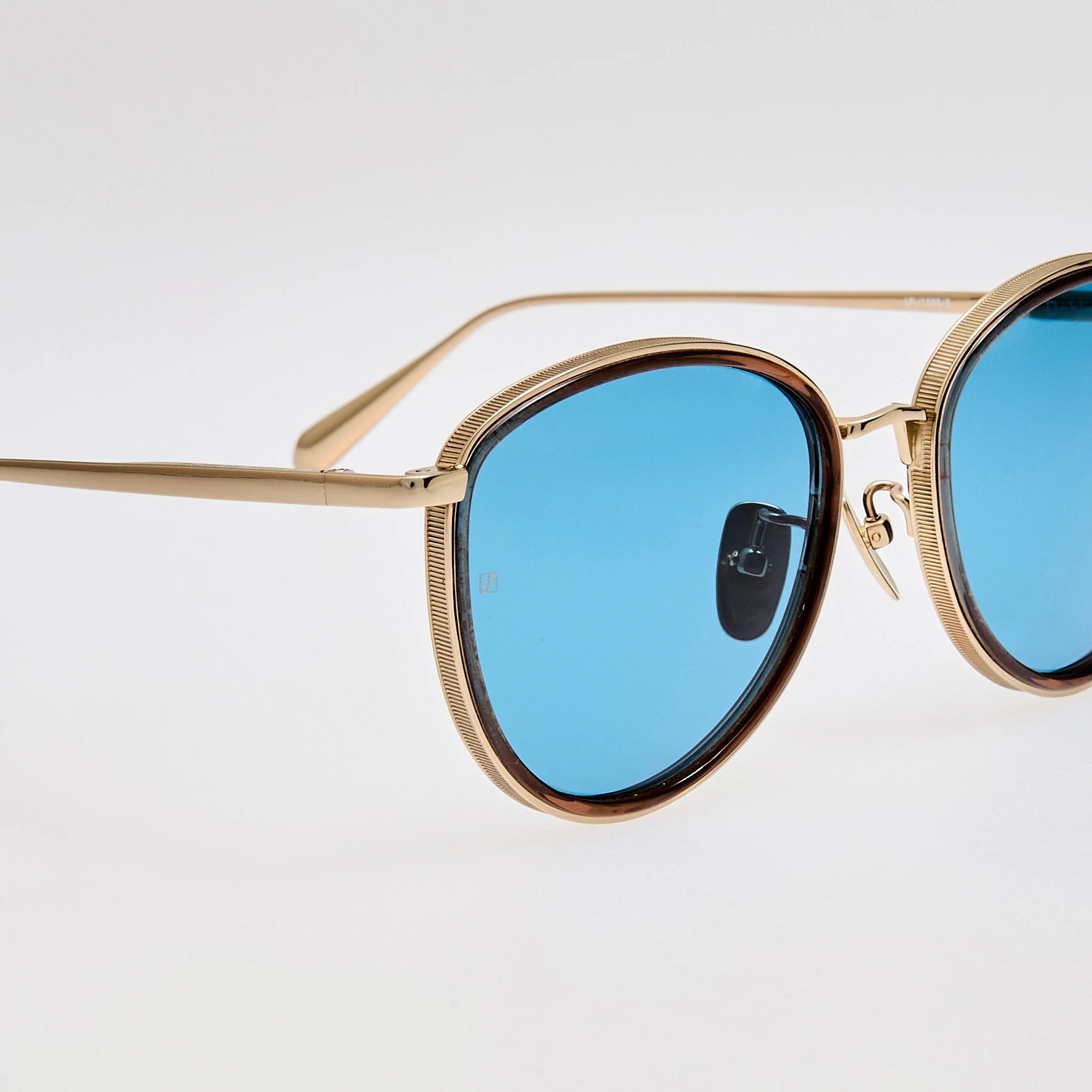 Dahlia Sunglasses in 22K Gold and Aqua - Image 5