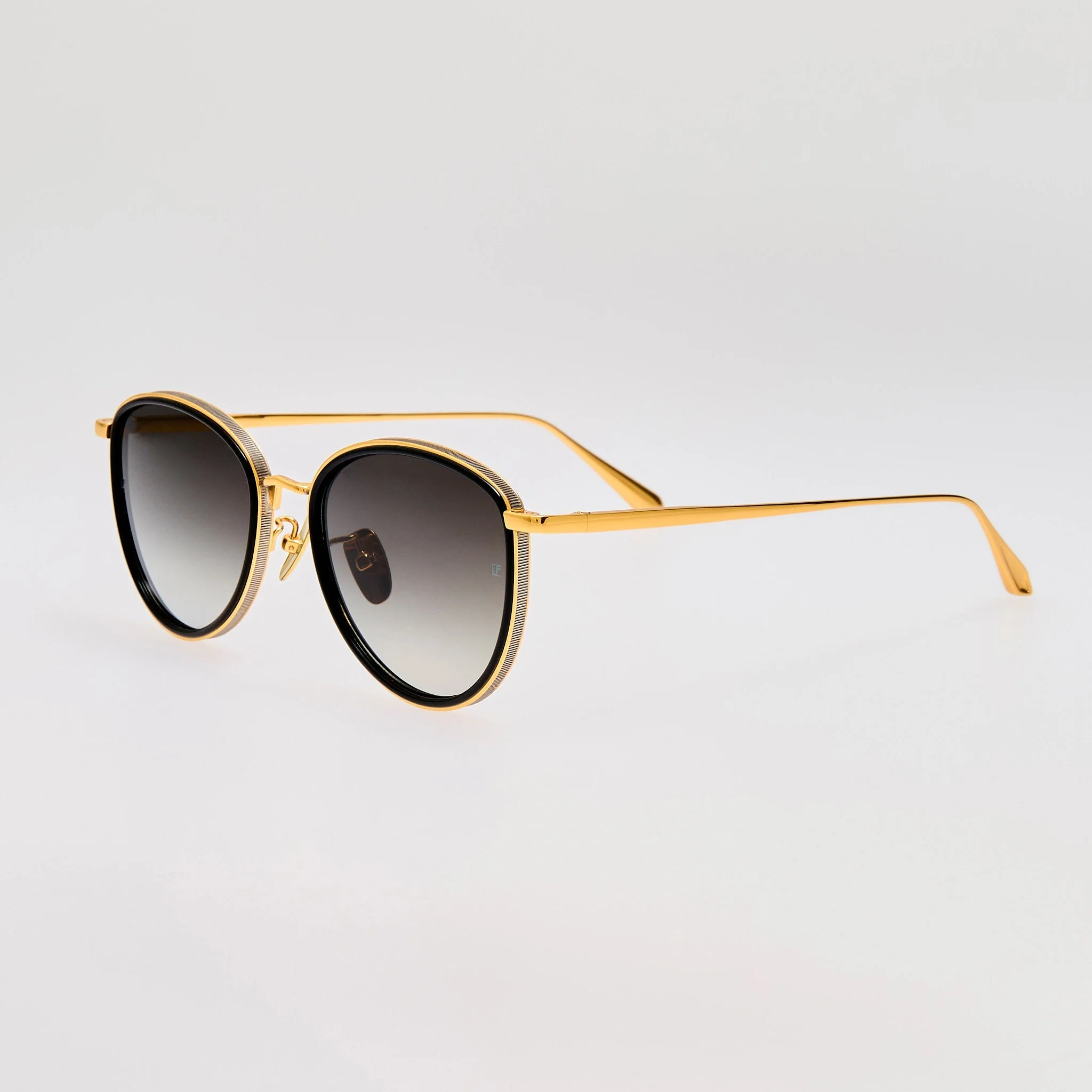 Dahlia Sunglasses in 22K Gold and Grey - Image 2