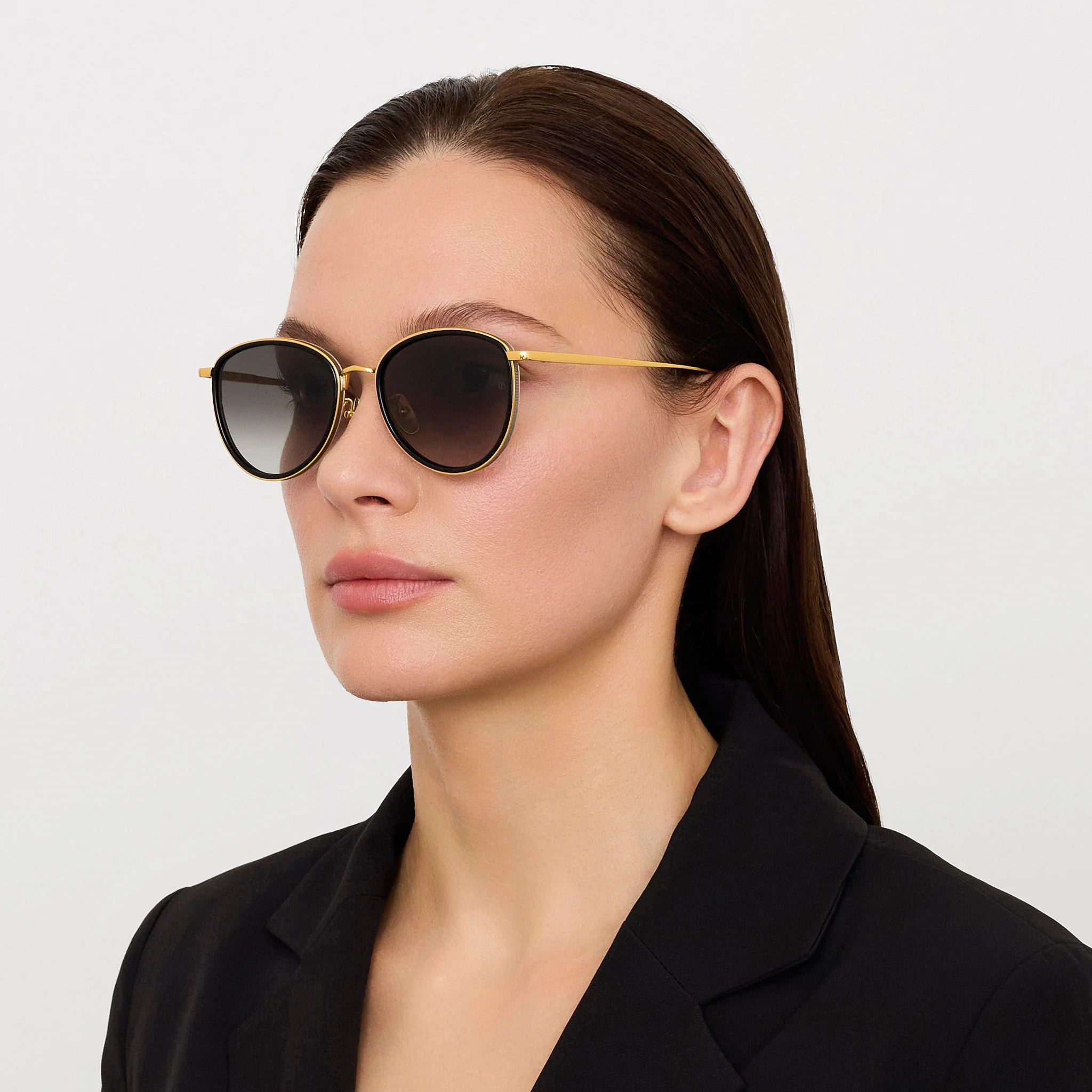 Dahlia Sunglasses in 22K Gold and Grey - Image 4