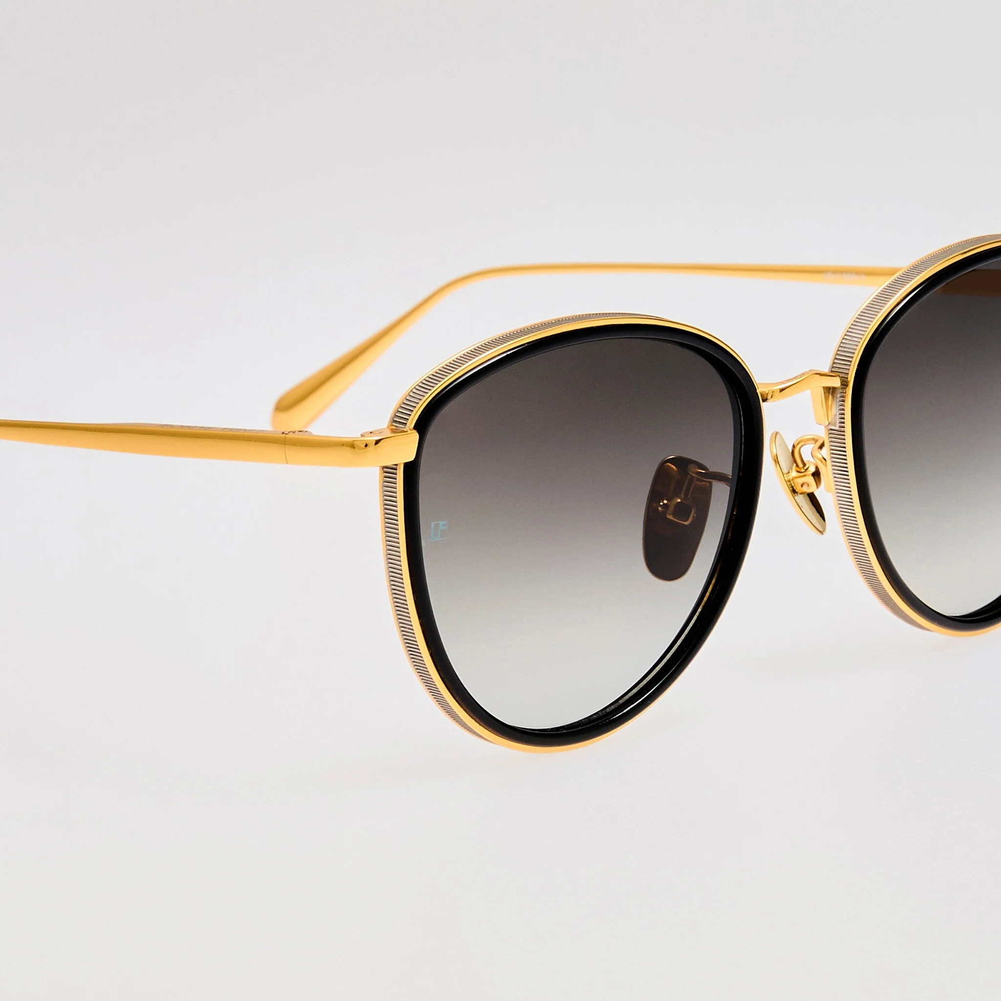 Dahlia Sunglasses in 22K Gold and Grey - Image 5