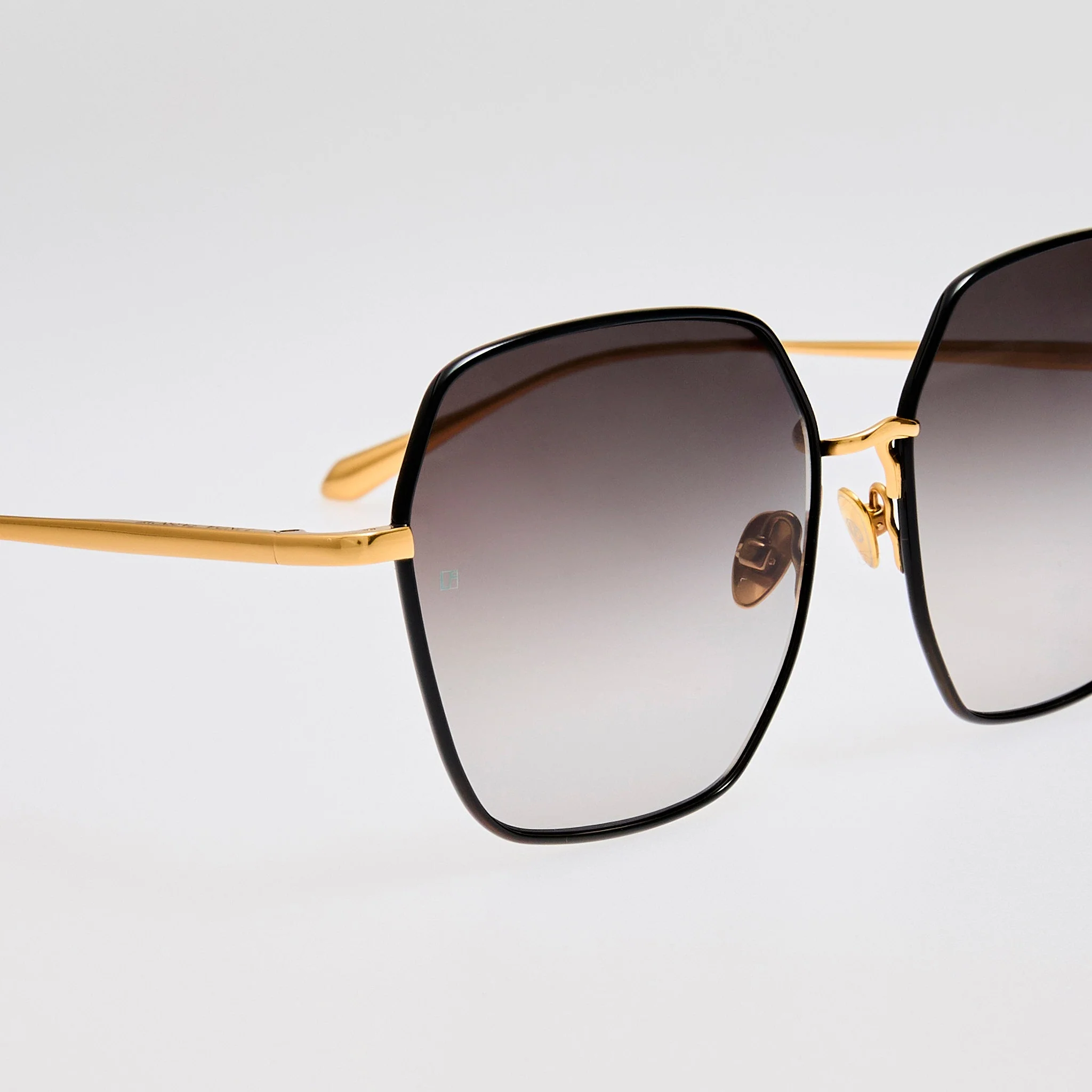 Darcie Sunglasses in 22K Gold and Grey - Image 4