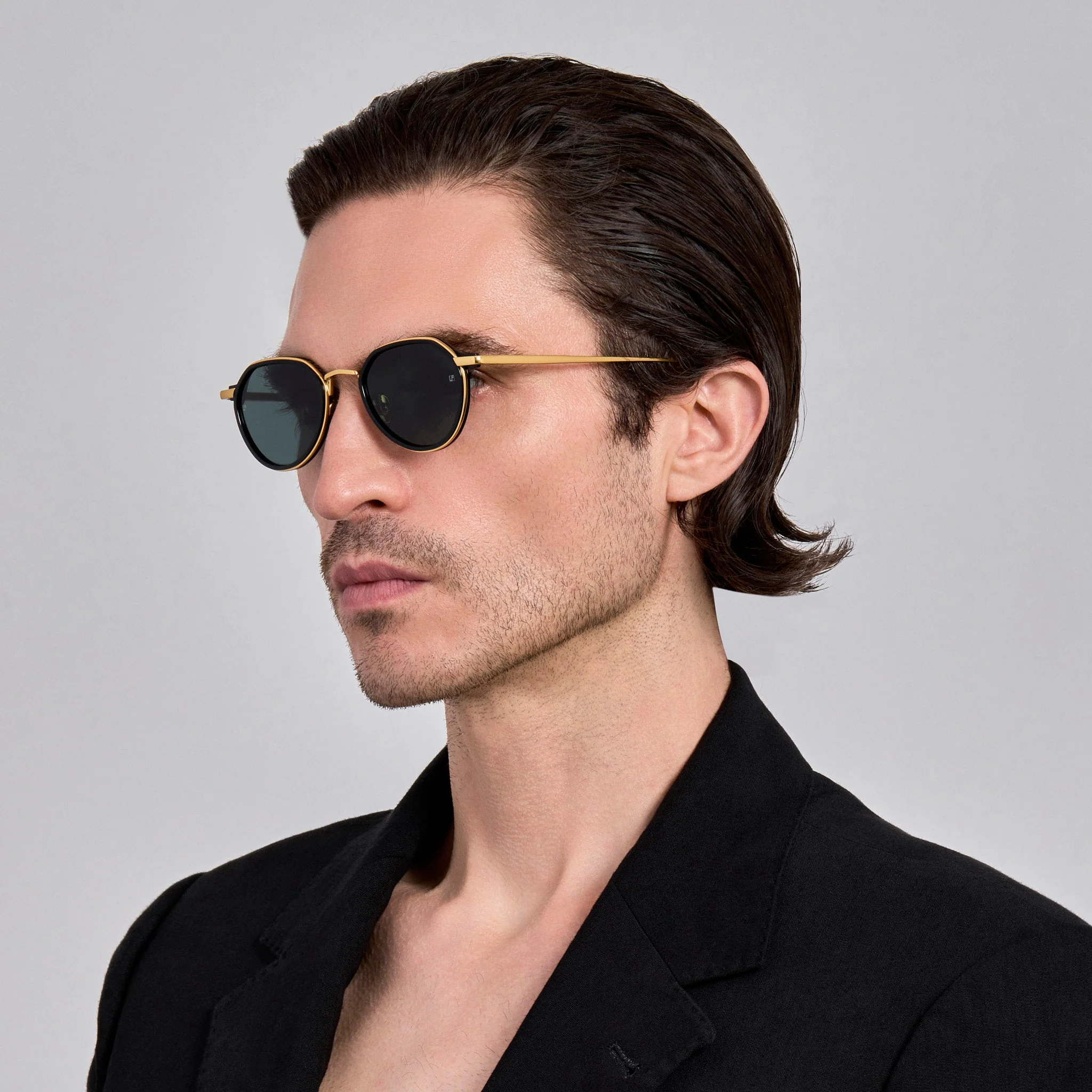 Dellal Sunglasses in 22K Gold and Black - Image 4