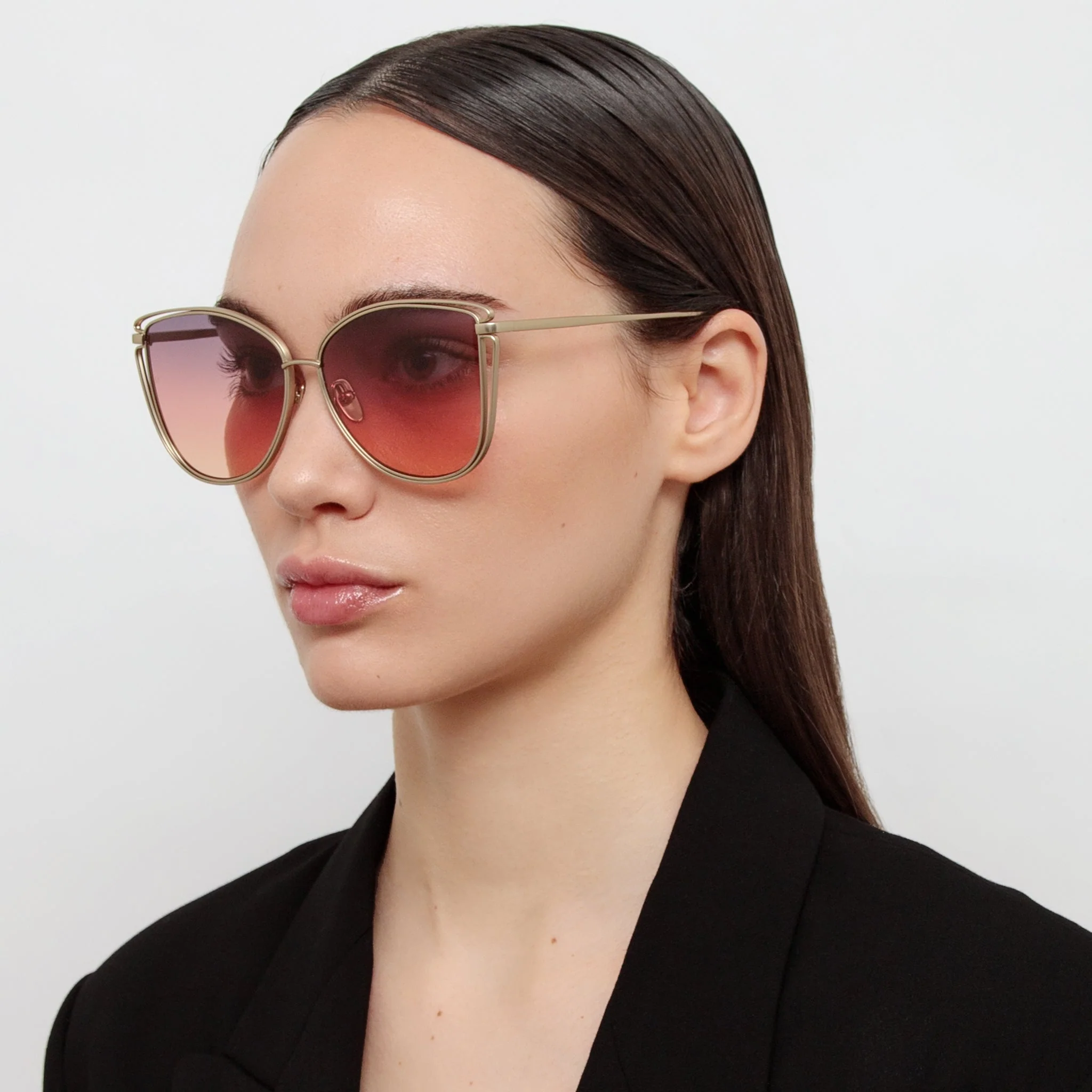 Dinah Sunglasses in Champagne and Sunset Gradient - Image 3