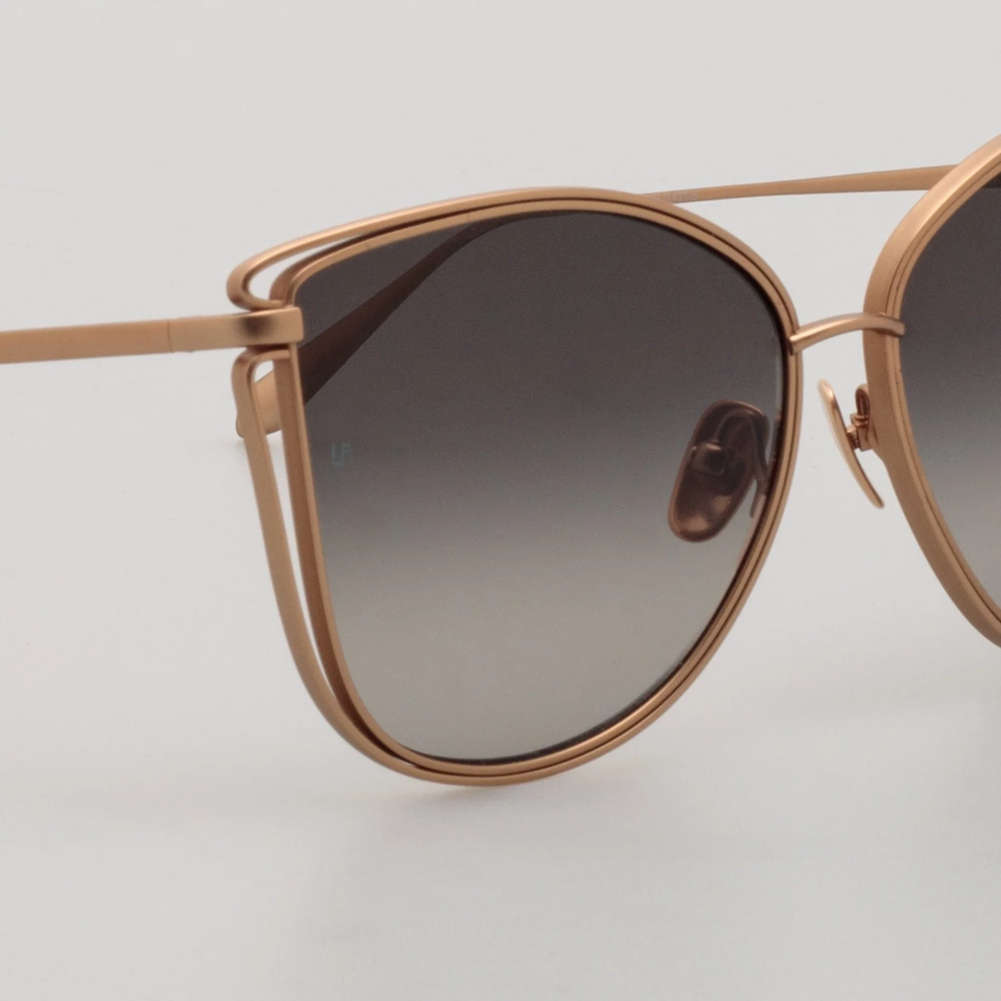 Dinah Sunglasses in Matt 18K Rose Gold and Grey - Image 2