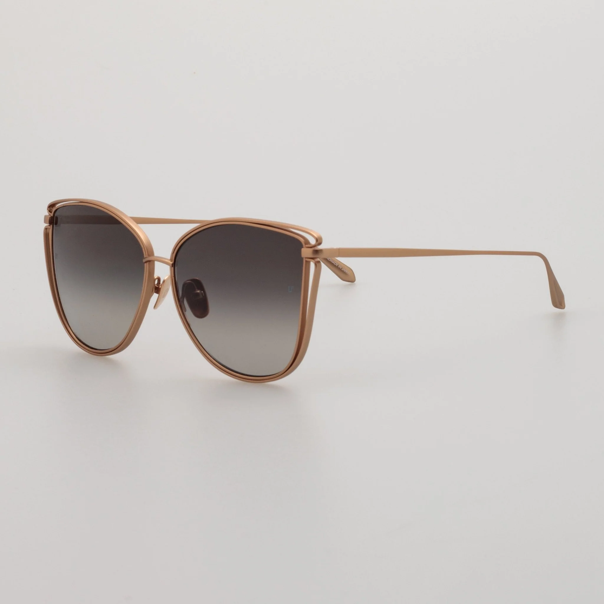 Dinah Sunglasses in Matt 18K Rose Gold and Grey - Image 4