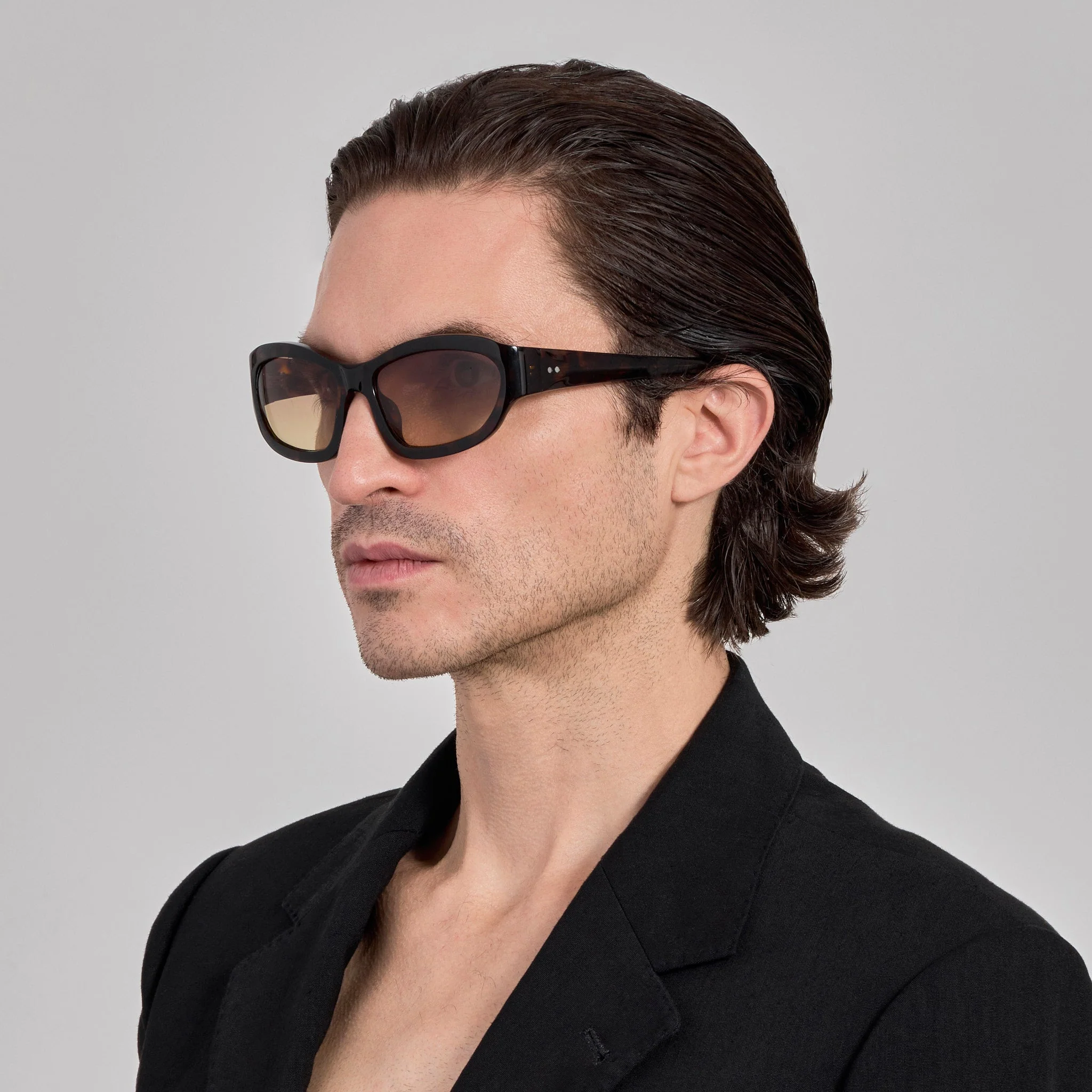 Wrap Sunglasses in Dark Tortoiseshell - Image 6