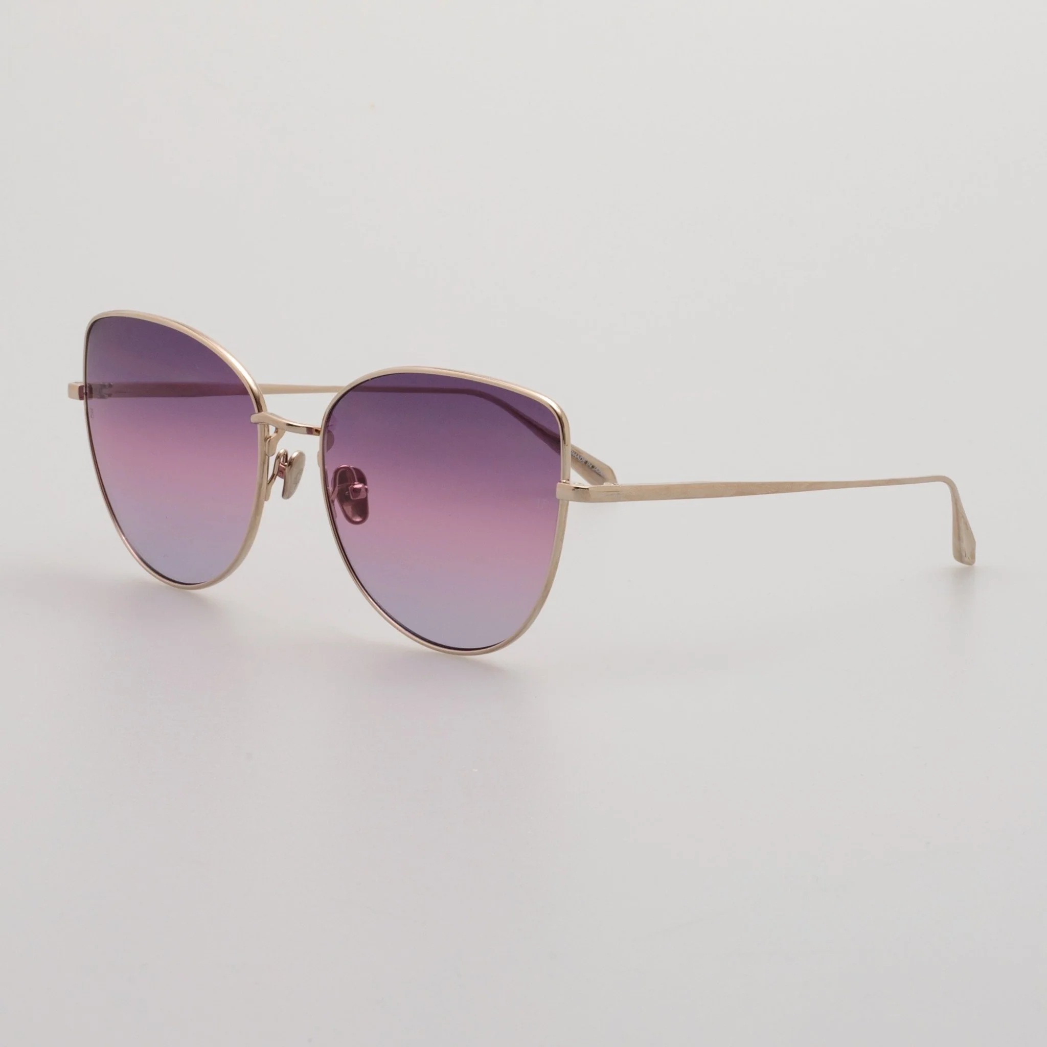 Eloise Cat Eye Sunglasses in 22K Gold and Purple - Image 2