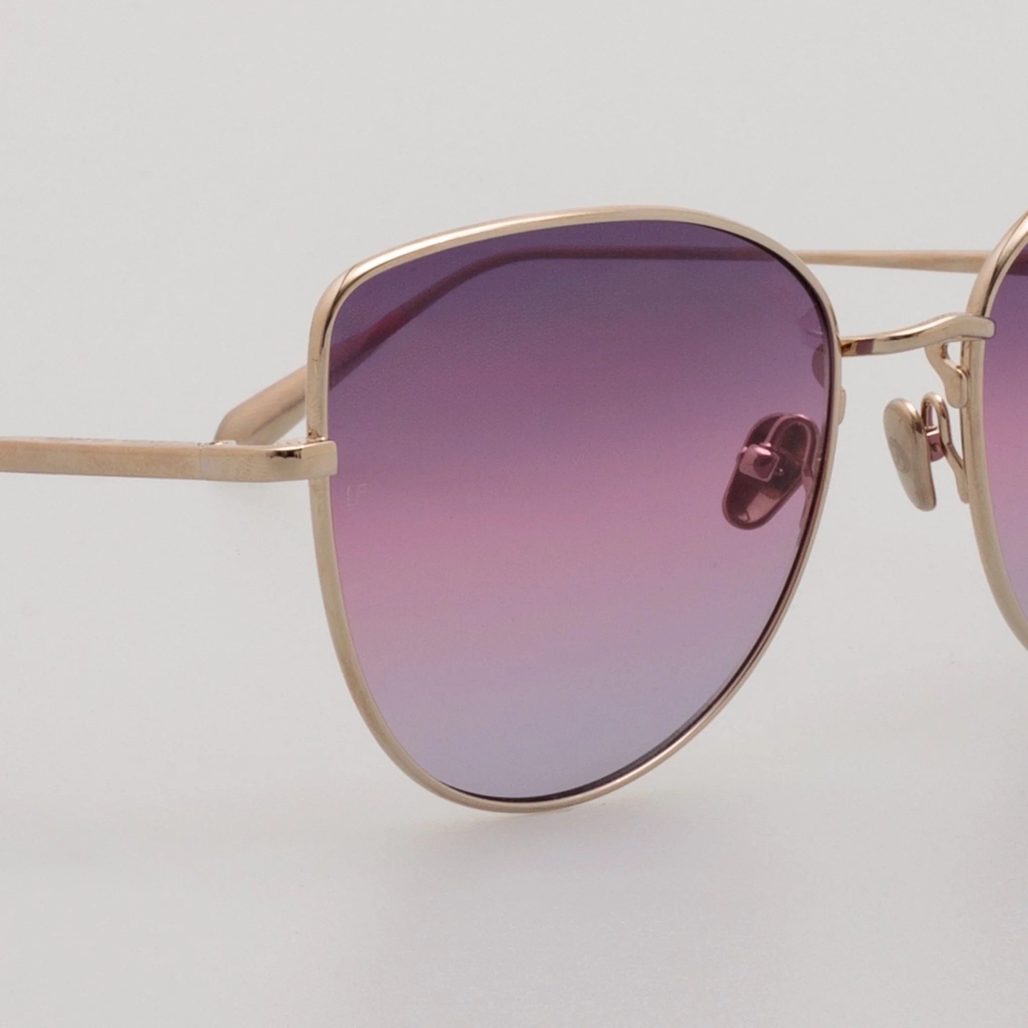 Eloise Cat Eye Sunglasses in 22K Gold and Purple - Image 4