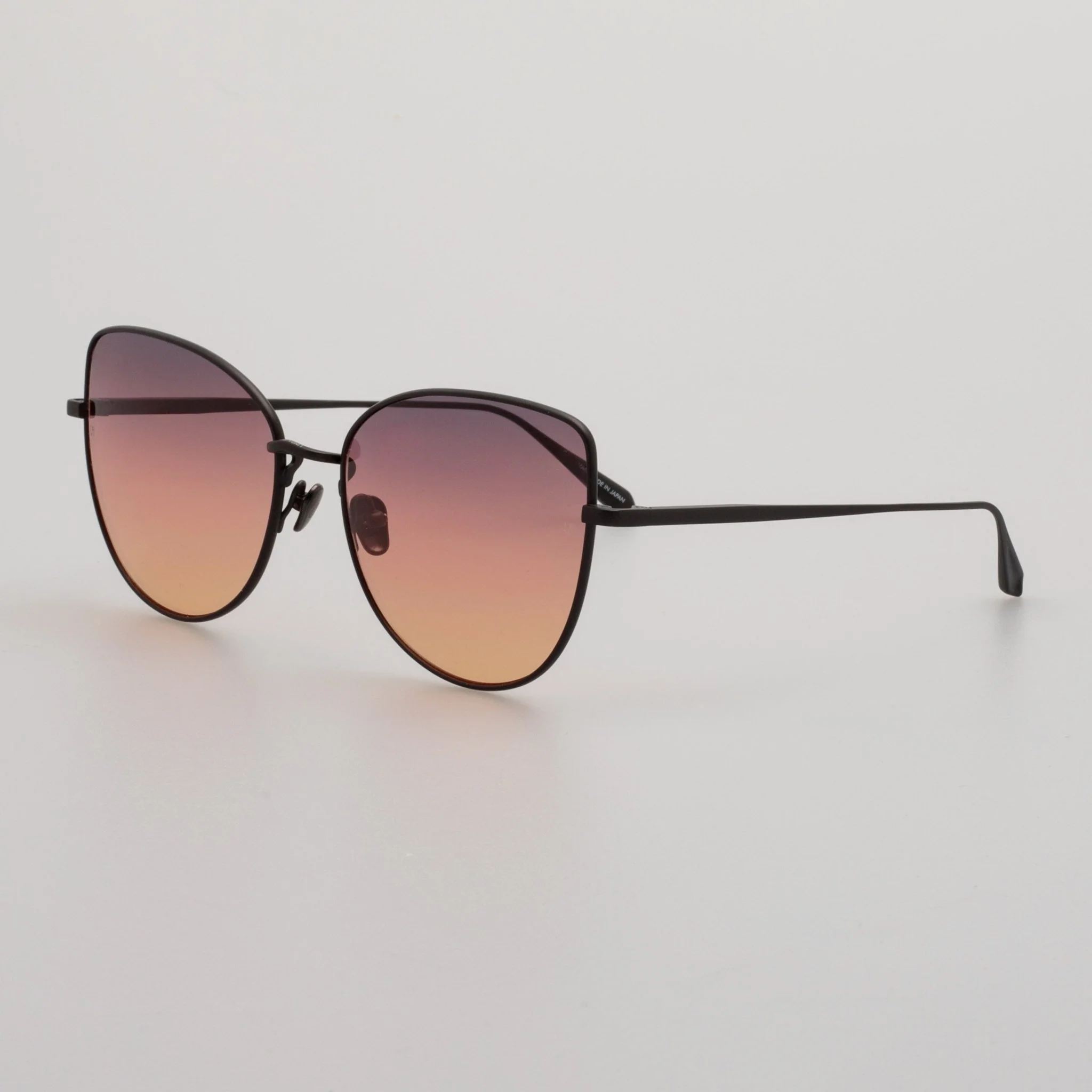 Eloise Sunglasses in Matt Nickel and Sunset Gradient - Image 2