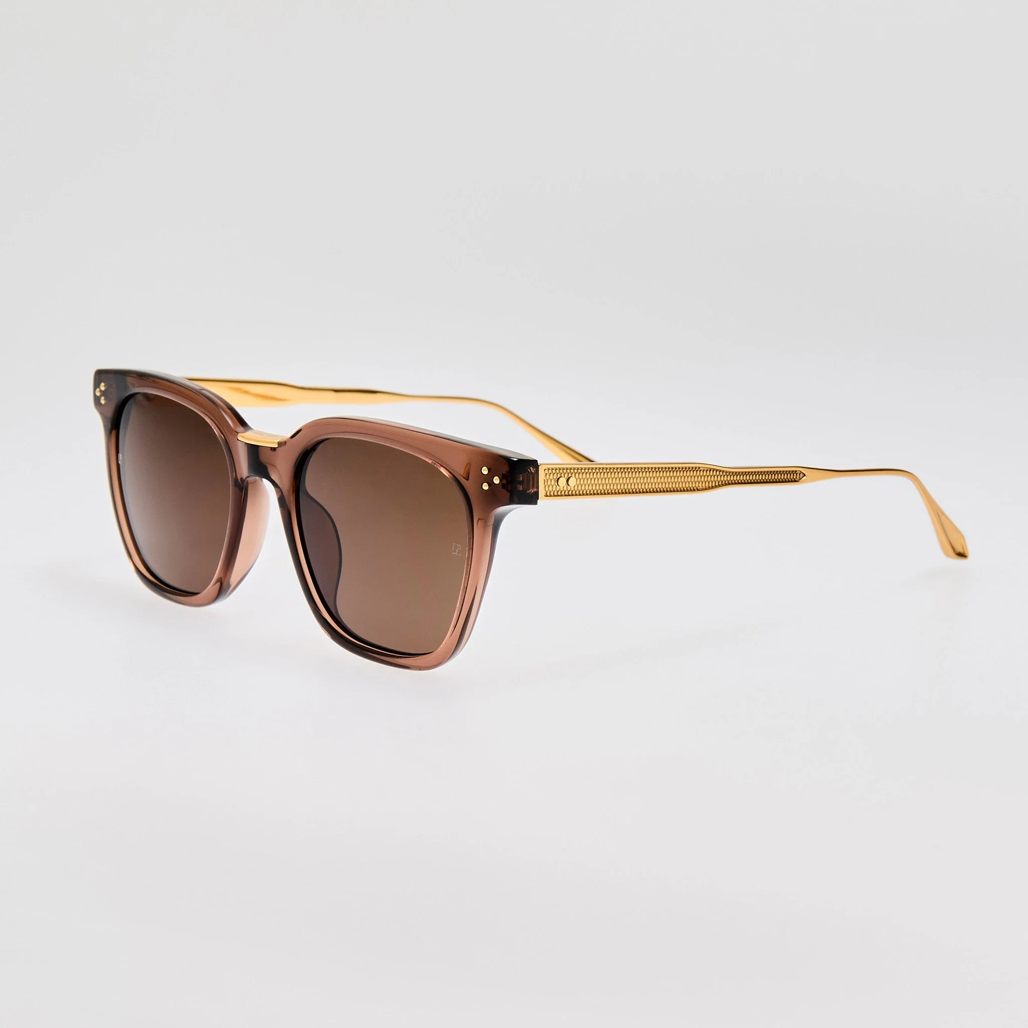 Evan Sunglasses in 22K Gold and Brown - Image 2