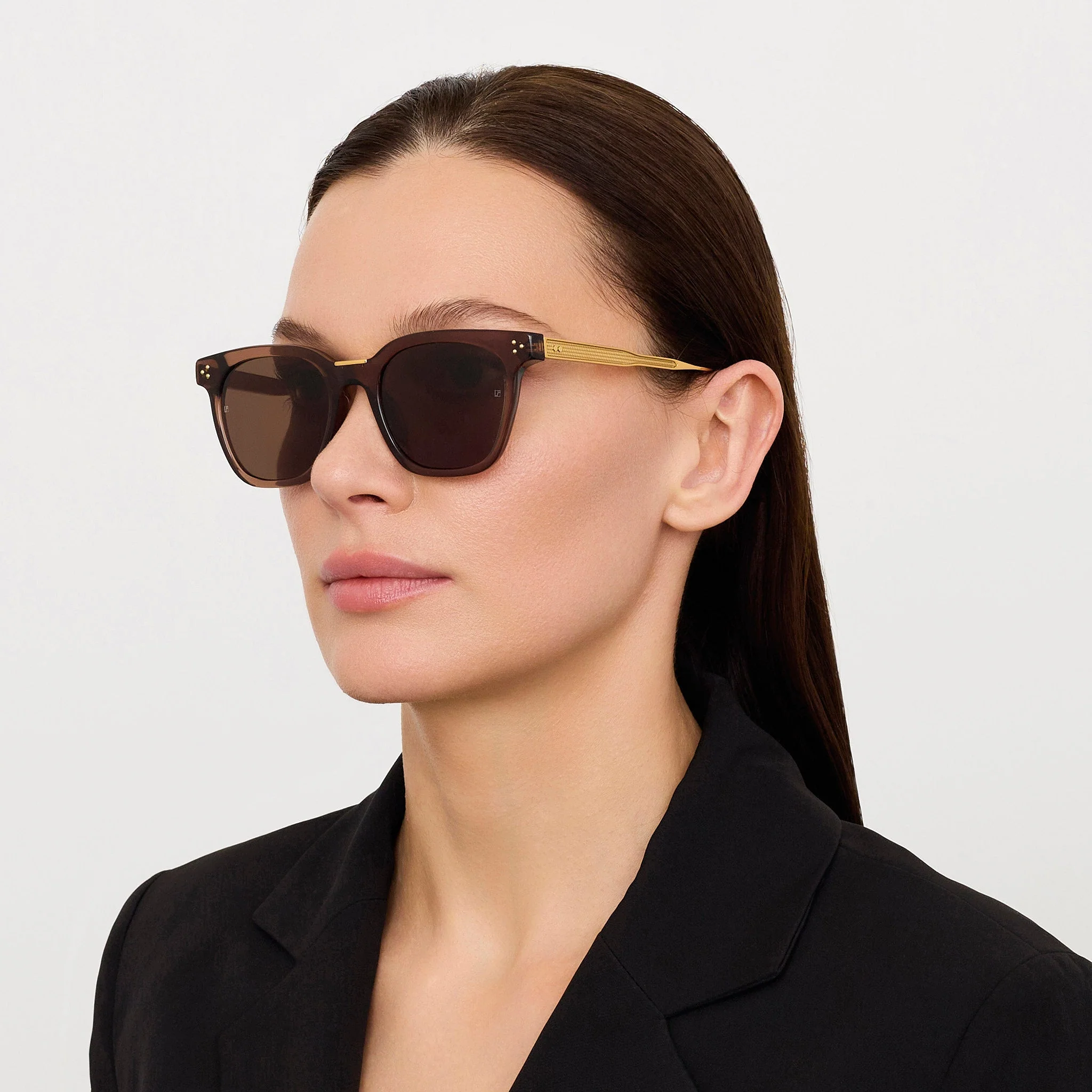 Evan Sunglasses in 22K Gold and Brown - Image 3