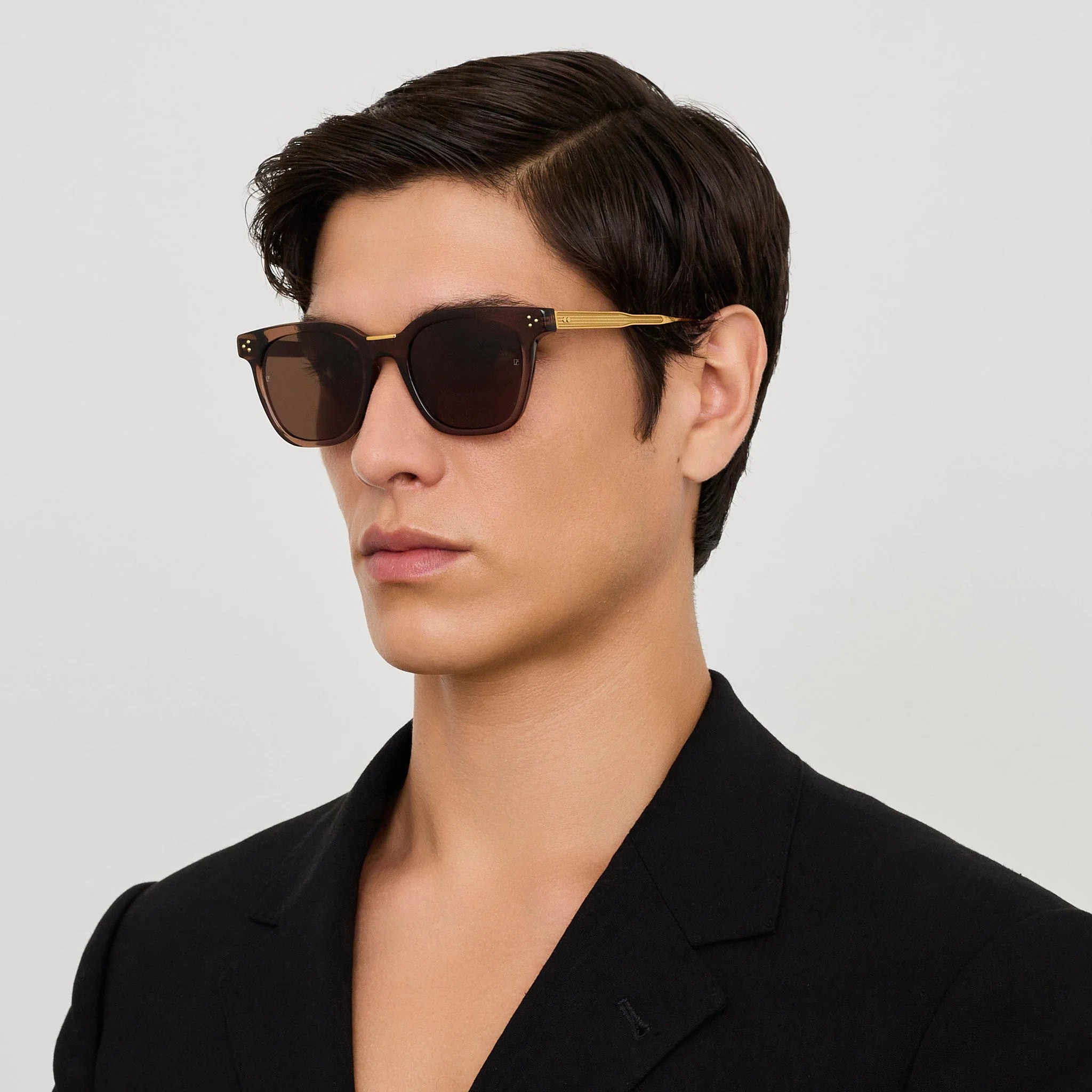 Evan Sunglasses in 22K Gold and Brown - Image 4