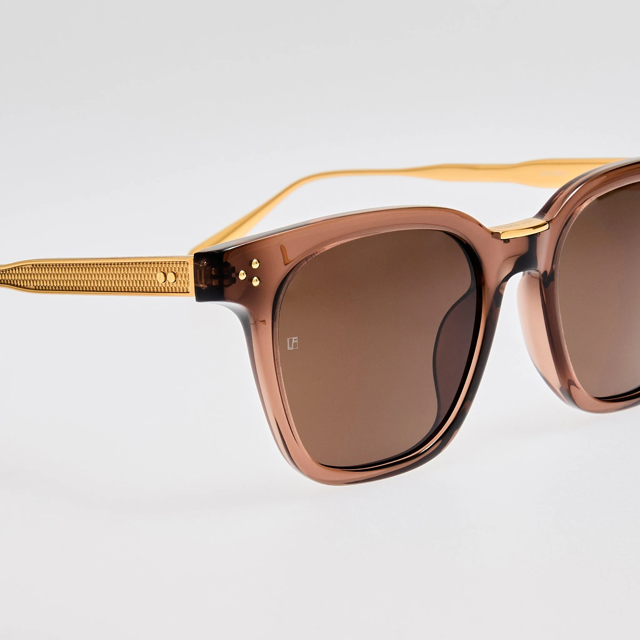 Evan Sunglasses in 22K Gold and Brown - Image 5