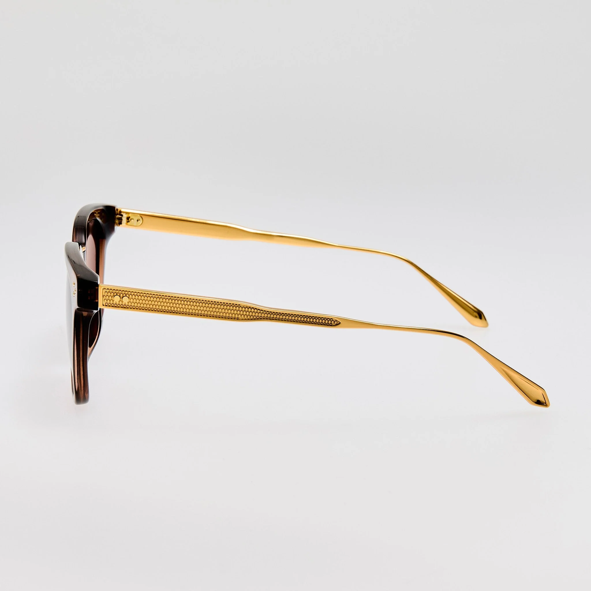Evan Sunglasses in 22K Gold and Brown - Image 6